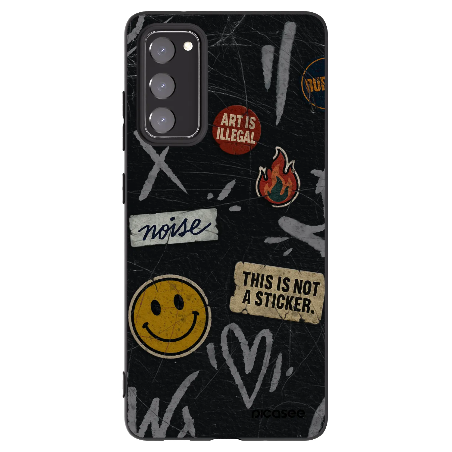 Picasee fekete szilikon tok az alábbi mobiltelefonokra Samsung Galaxy S20 FE - STICKERS x TAGS