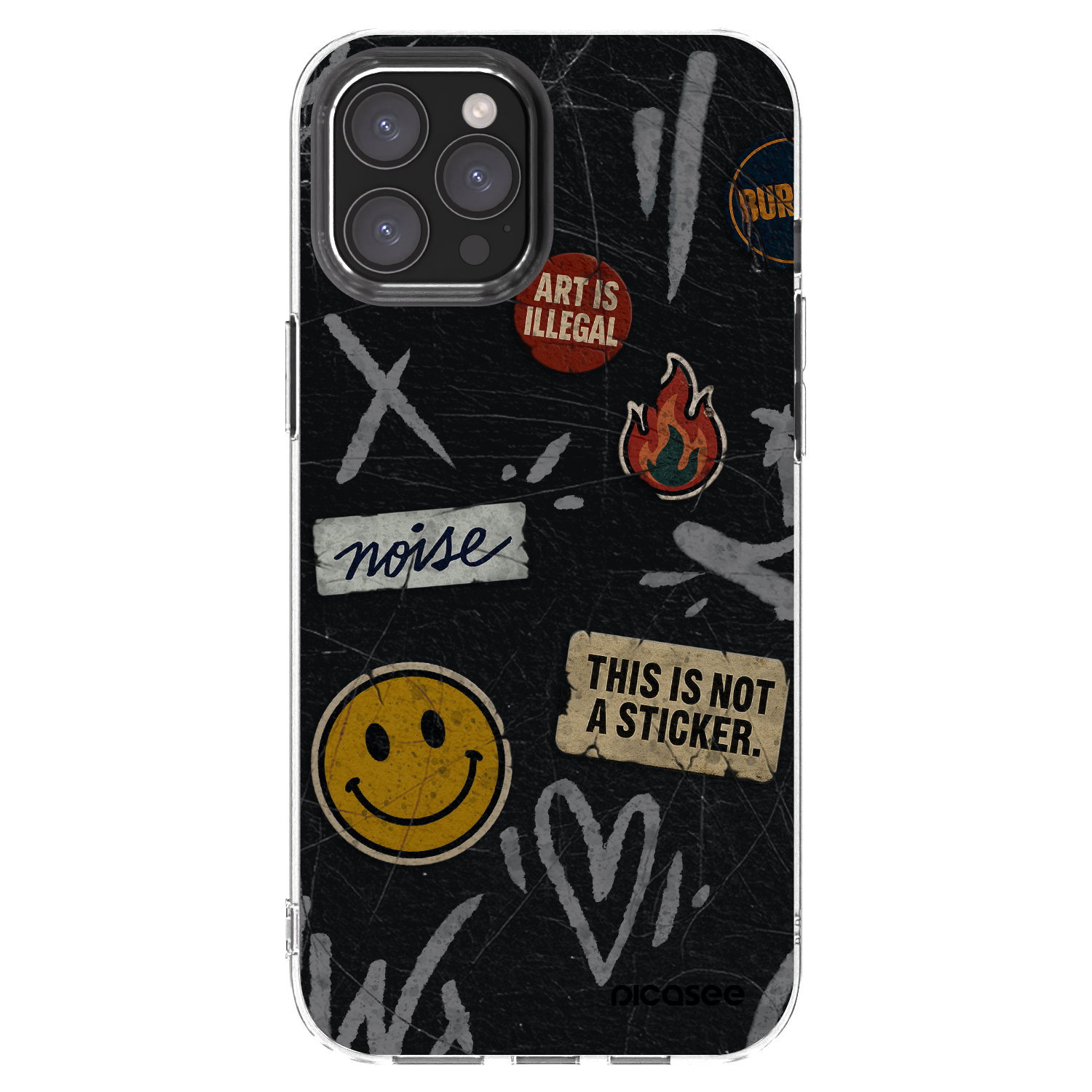 Picasee átlátszó szilikon tok az alábbi mobiltelefonokra Apple iPhone 12 Pro Max - STICKERS x TAGS