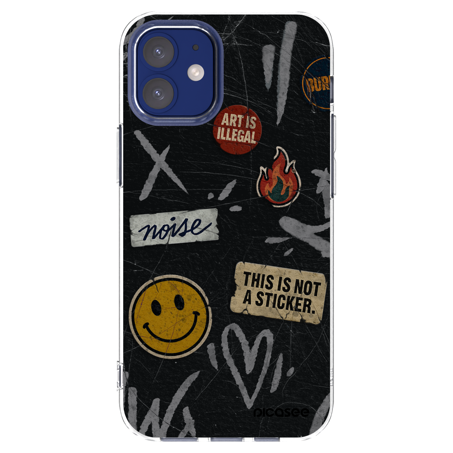 Picasee átlátszó szilikon tok az alábbi mobiltelefonokra Apple iPhone 12 mini - STICKERS x TAGS