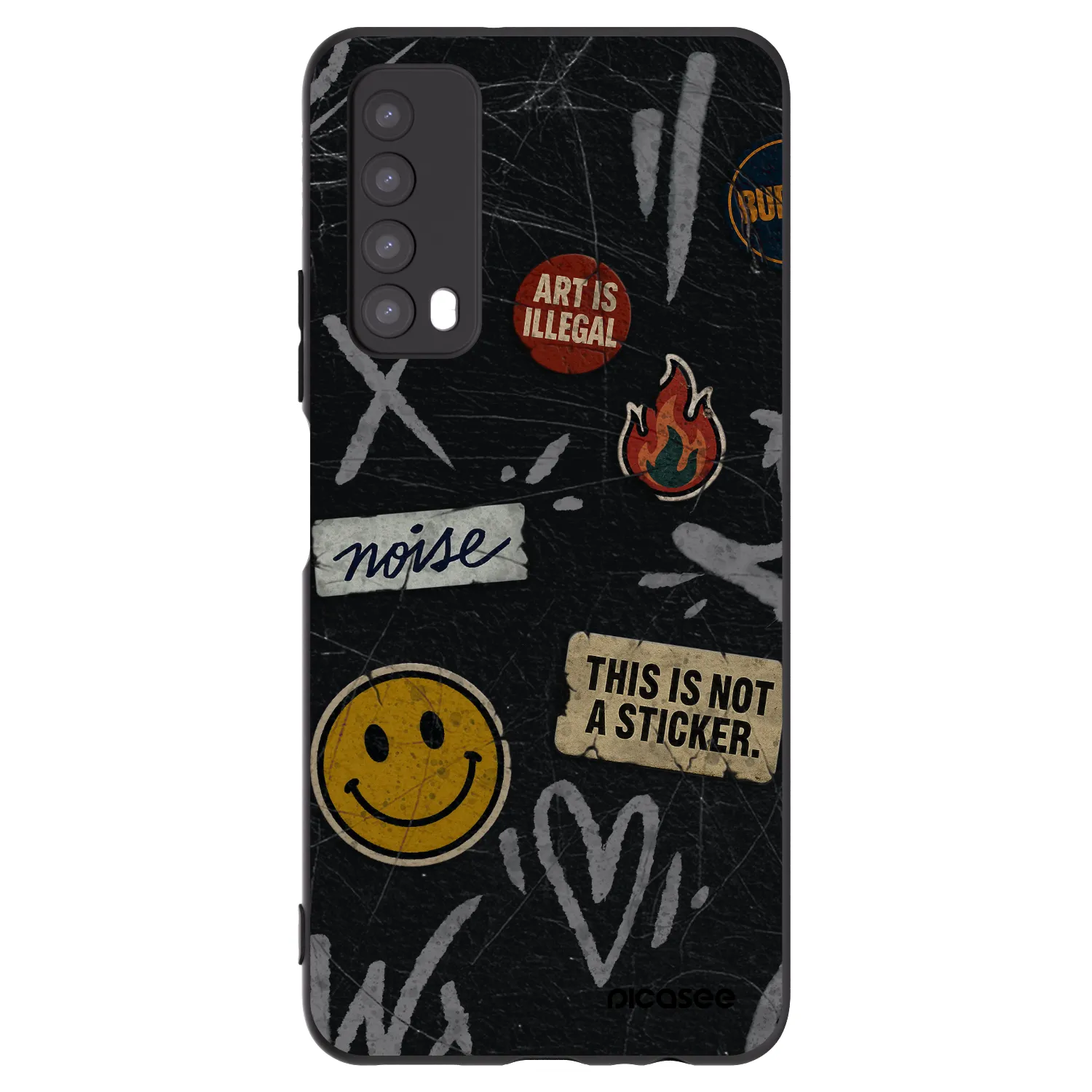 Picasee fekete szilikon tok az alábbi mobiltelefonokra Huawei P Smart 2021 - STICKERS x TAGS