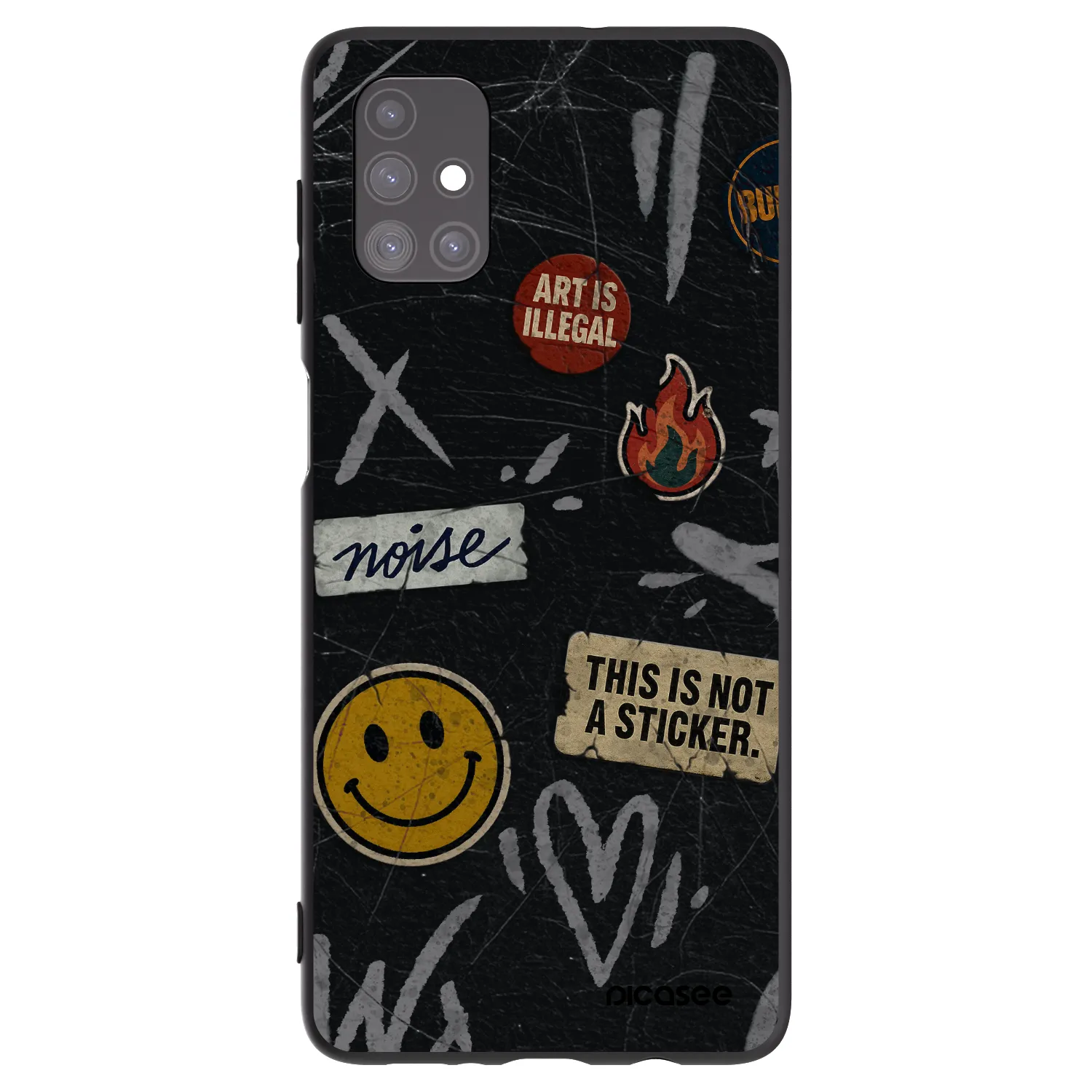 Picasee fekete szilikon tok az alábbi mobiltelefonokra Samsung Galaxy M51 M515F - STICKERS x TAGS