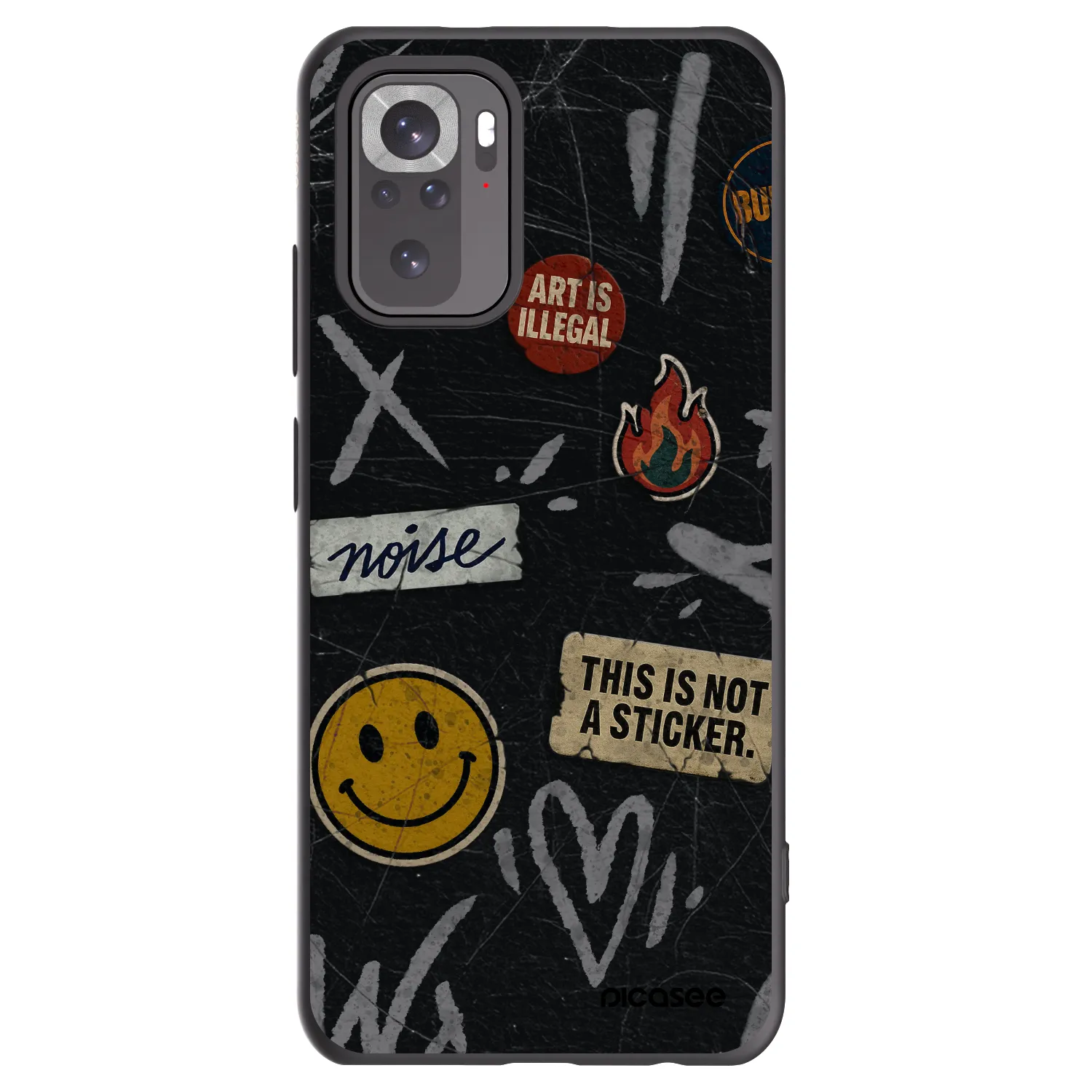 Picasee fekete szilikon tok az alábbi mobiltelefonokra Xiaomi Redmi Note 10 - STICKERS x TAGS