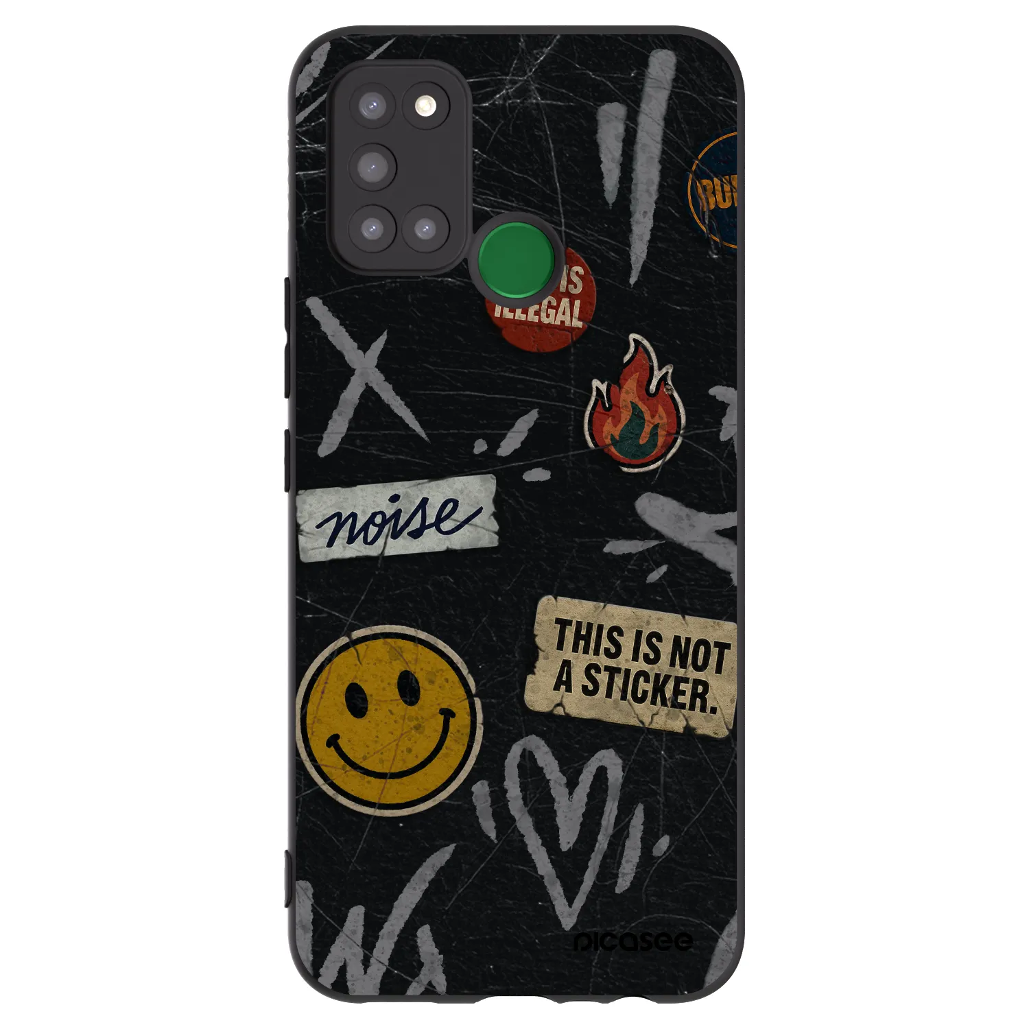 Picasee fekete szilikon tok az alábbi mobiltelefonokra Realme 7i - STICKERS x TAGS