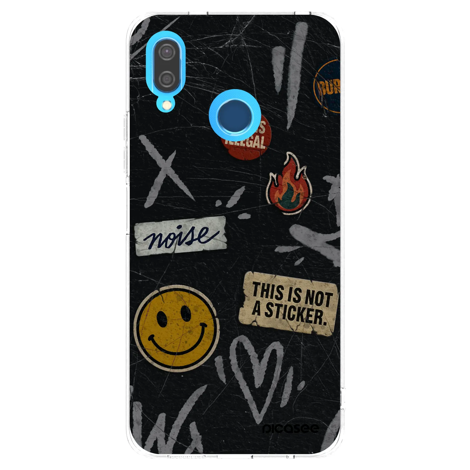 Picasee átlátszó szilikon tok az alábbi mobiltelefonokra Huawei P20 Lite - STICKERS x TAGS