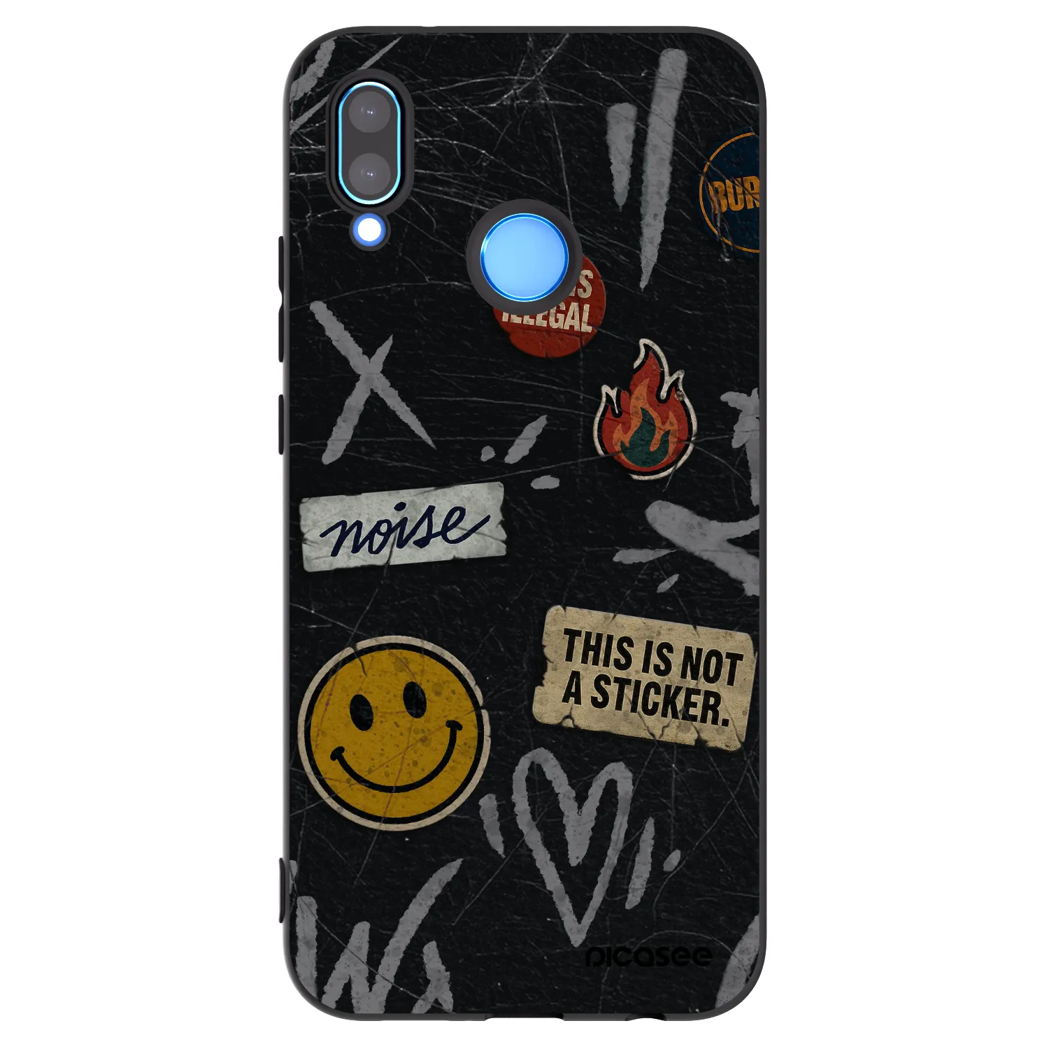 Picasee fekete szilikon tok az alábbi mobiltelefonokra Huawei P20 Lite - STICKERS x TAGS