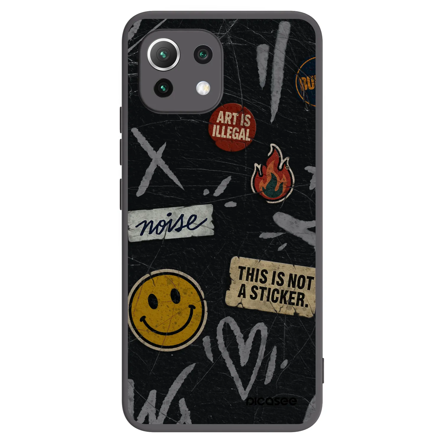 Picasee fekete szilikon tok az alábbi mobiltelefonokra Xiaomi Mi 11 Lite - STICKERS x TAGS