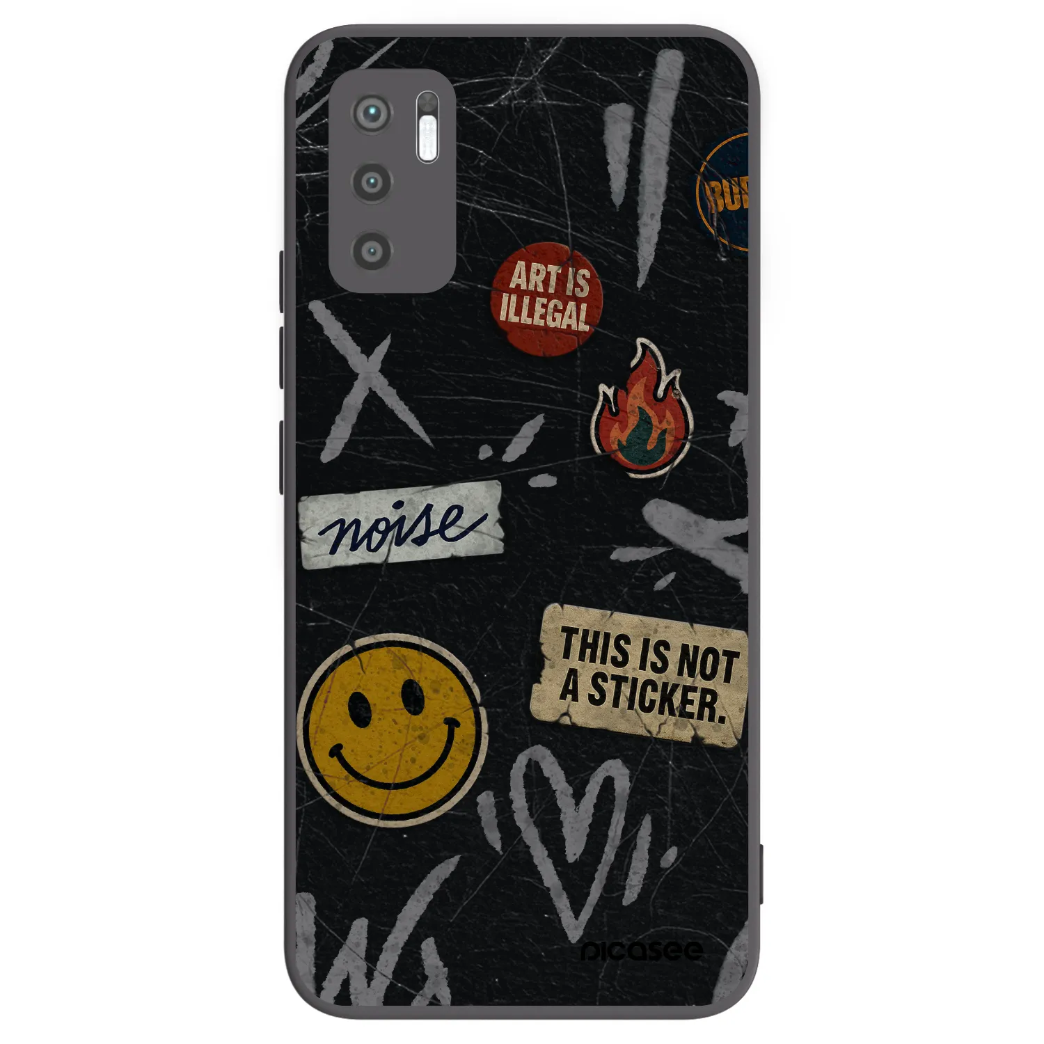 Picasee fekete szilikon tok az alábbi mobiltelefonokra Xiaomi Redmi Note 10 5G - STICKERS x TAGS