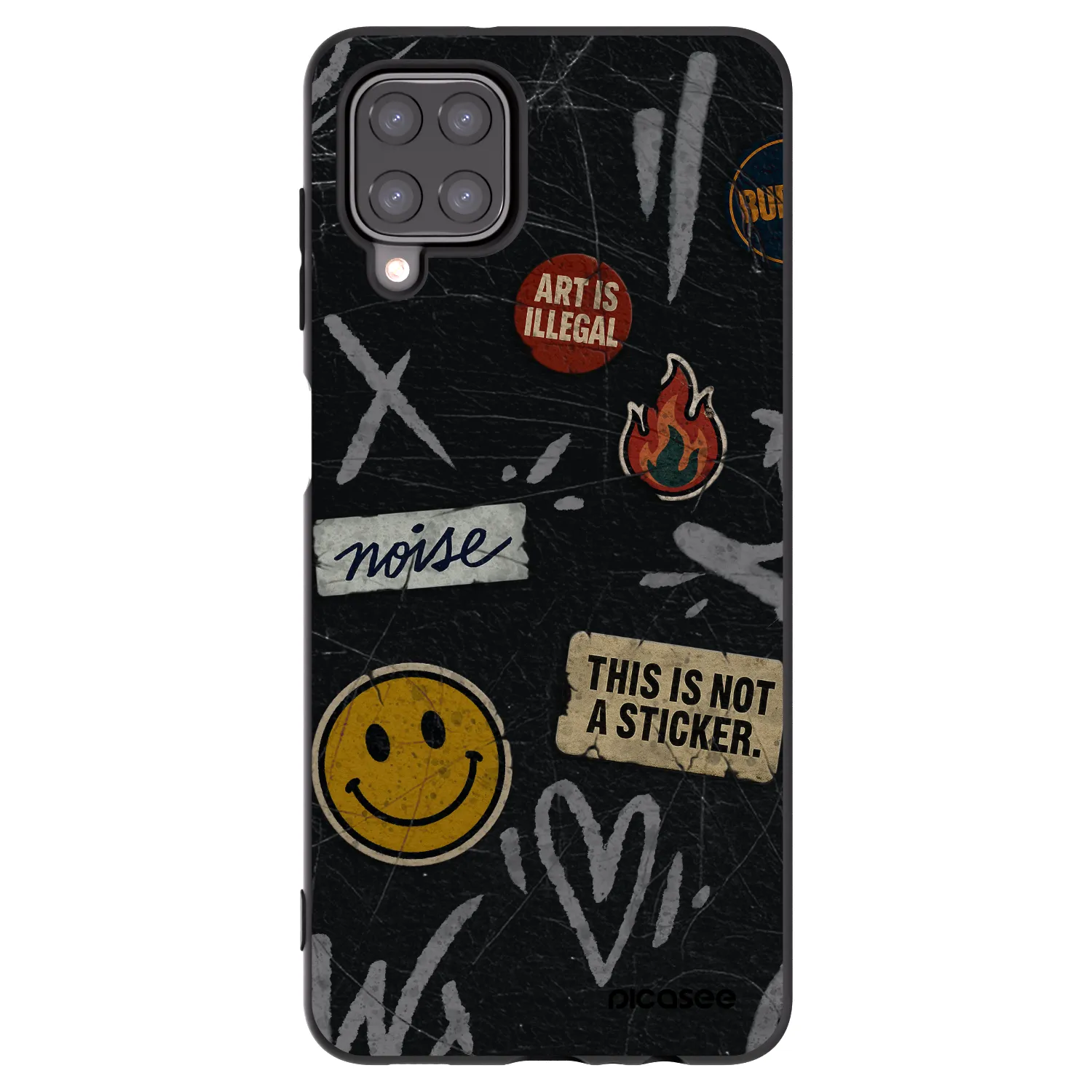 Picasee fekete szilikon tok az alábbi mobiltelefonokra Samsung Galaxy M12 M127F - STICKERS x TAGS