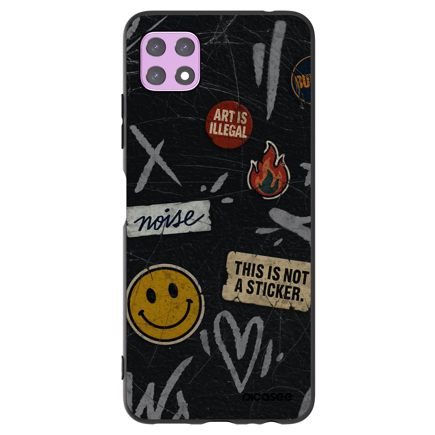 Picasee fekete szilikon tok az alábbi mobiltelefonokra Samsung Galaxy A22 A226B 5G - STICKERS x TAGS