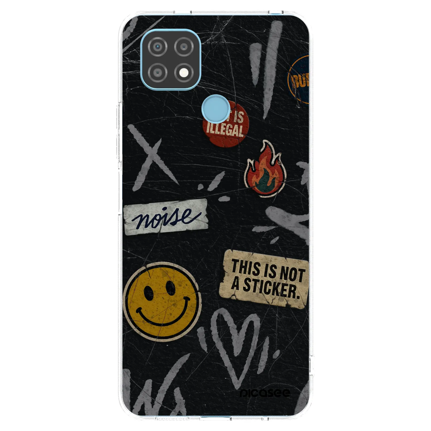 Picasee átlátszó szilikon tok az alábbi mobiltelefonokra Realme C21 - STICKERS x TAGS