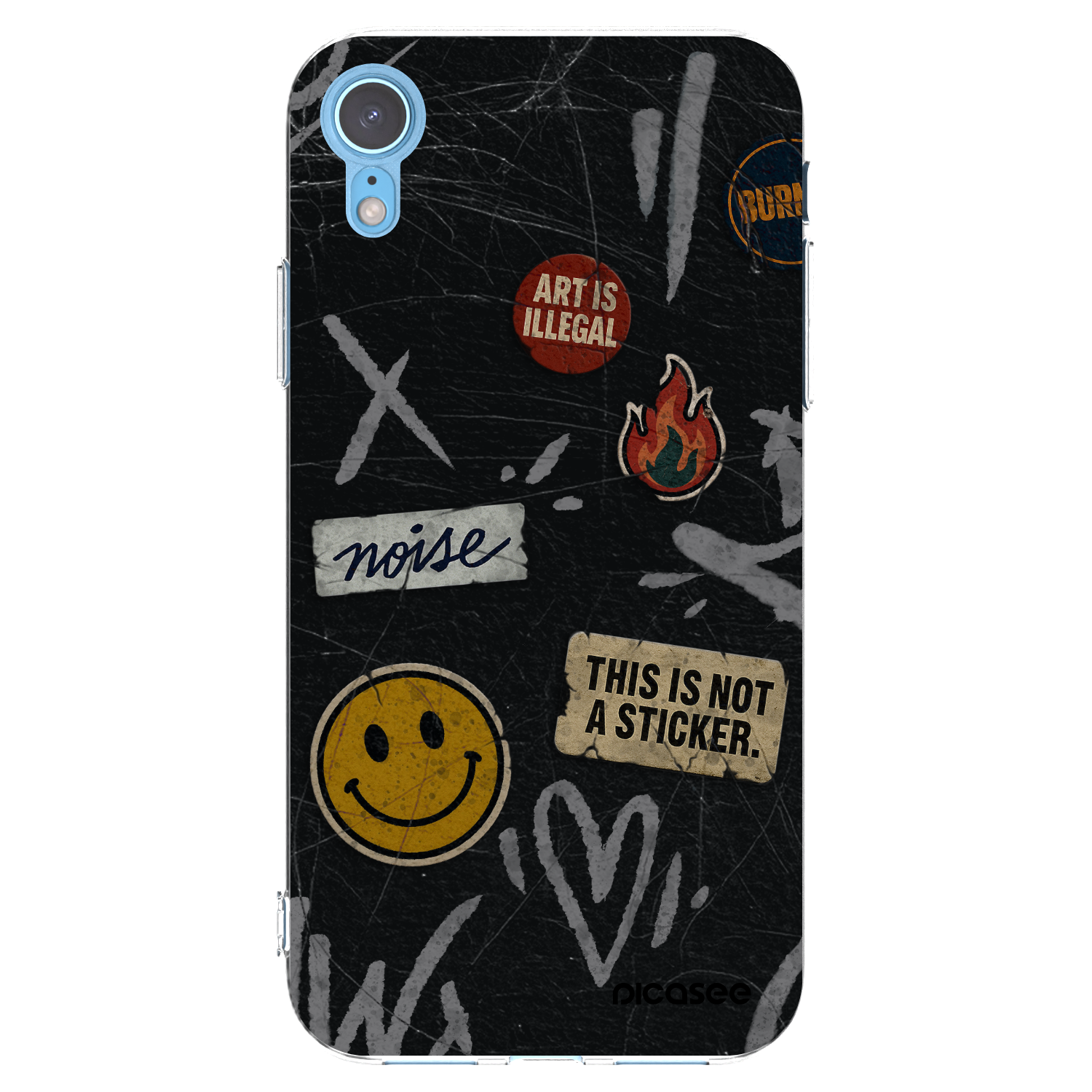 Picasee átlátszó szilikon tok az alábbi mobiltelefonokra Apple iPhone XR - STICKERS x TAGS