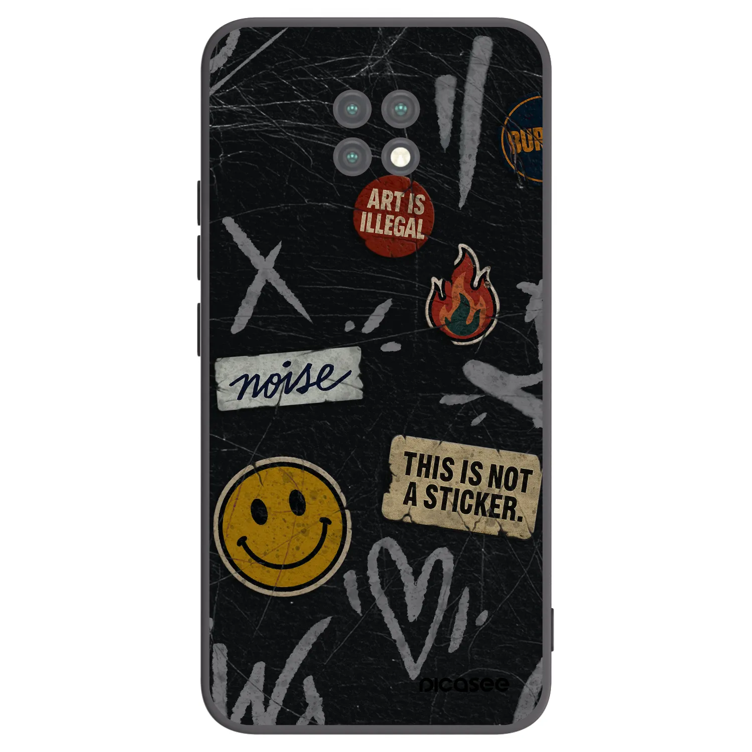 Picasee fekete szilikon tok az alábbi mobiltelefonokra Xiaomi Redmi Note 9T - STICKERS x TAGS
