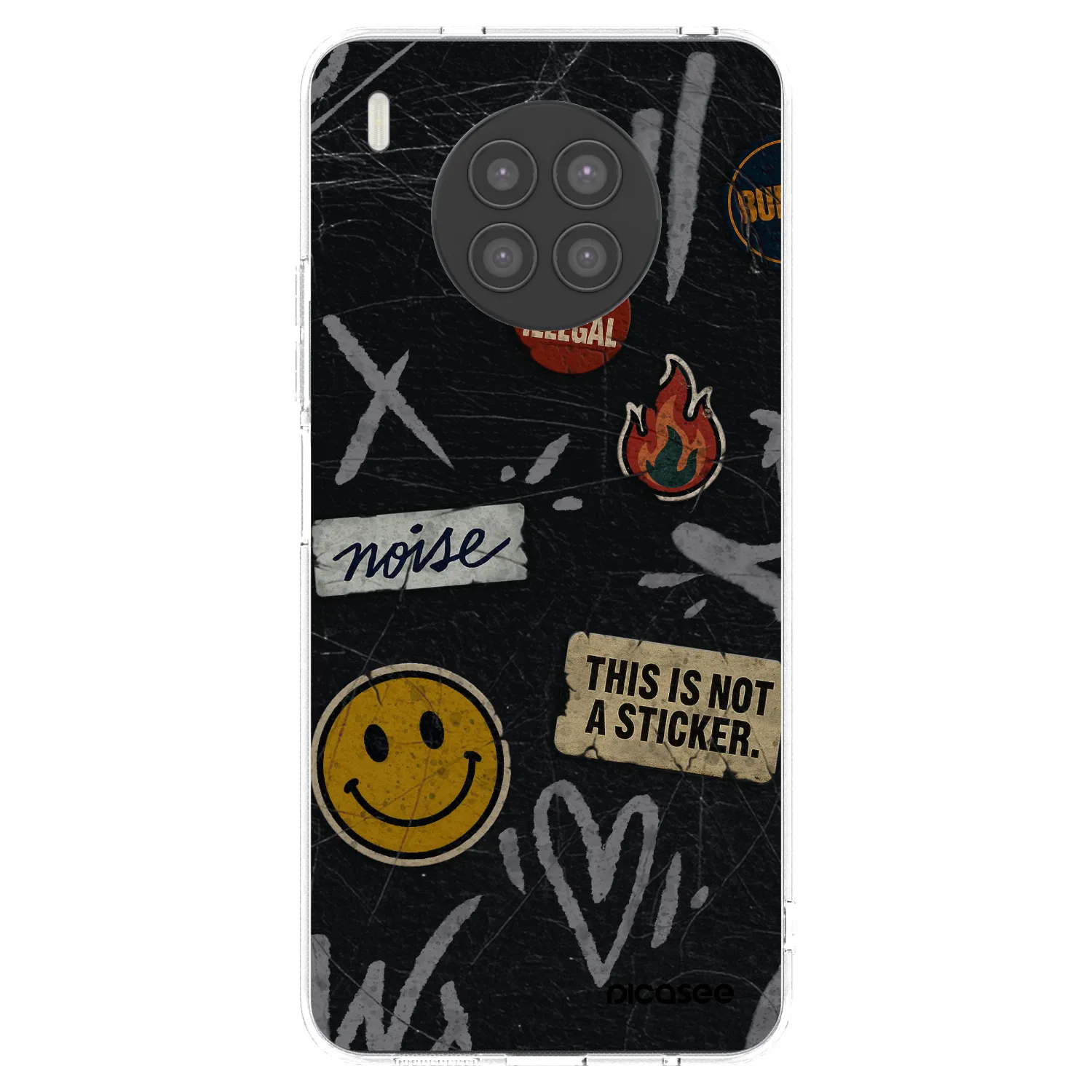 Picasee átlátszó szilikon tok az alábbi mobiltelefonokra Huawei Nova 8i - STICKERS x TAGS