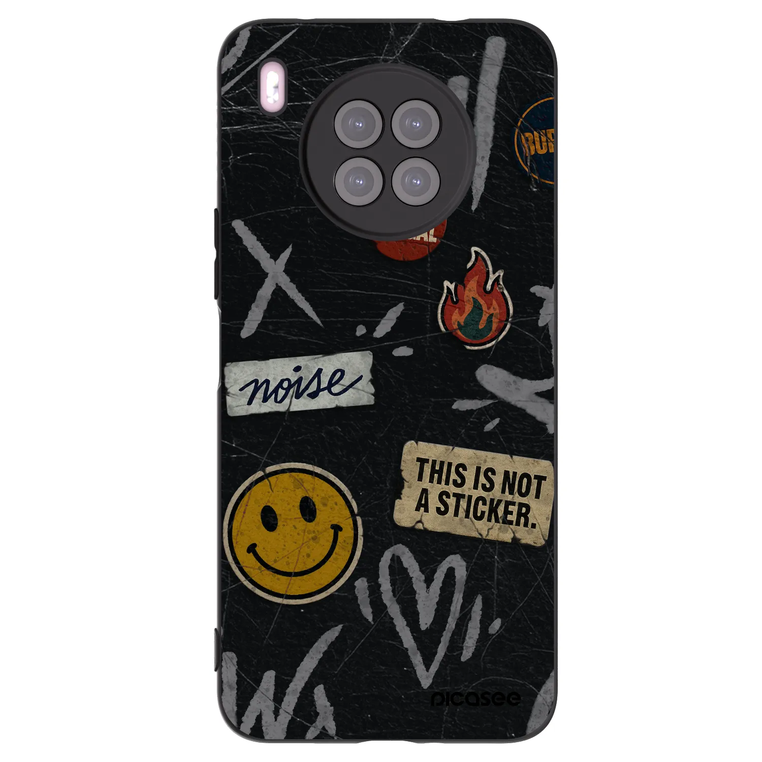 Picasee fekete szilikon tok az alábbi mobiltelefonokra Huawei Nova 8i - STICKERS x TAGS