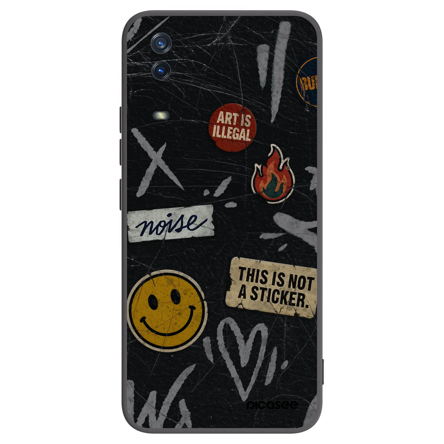 Picasee fekete szilikon tok az alábbi mobiltelefonokra Vivo Y11s - STICKERS x TAGS