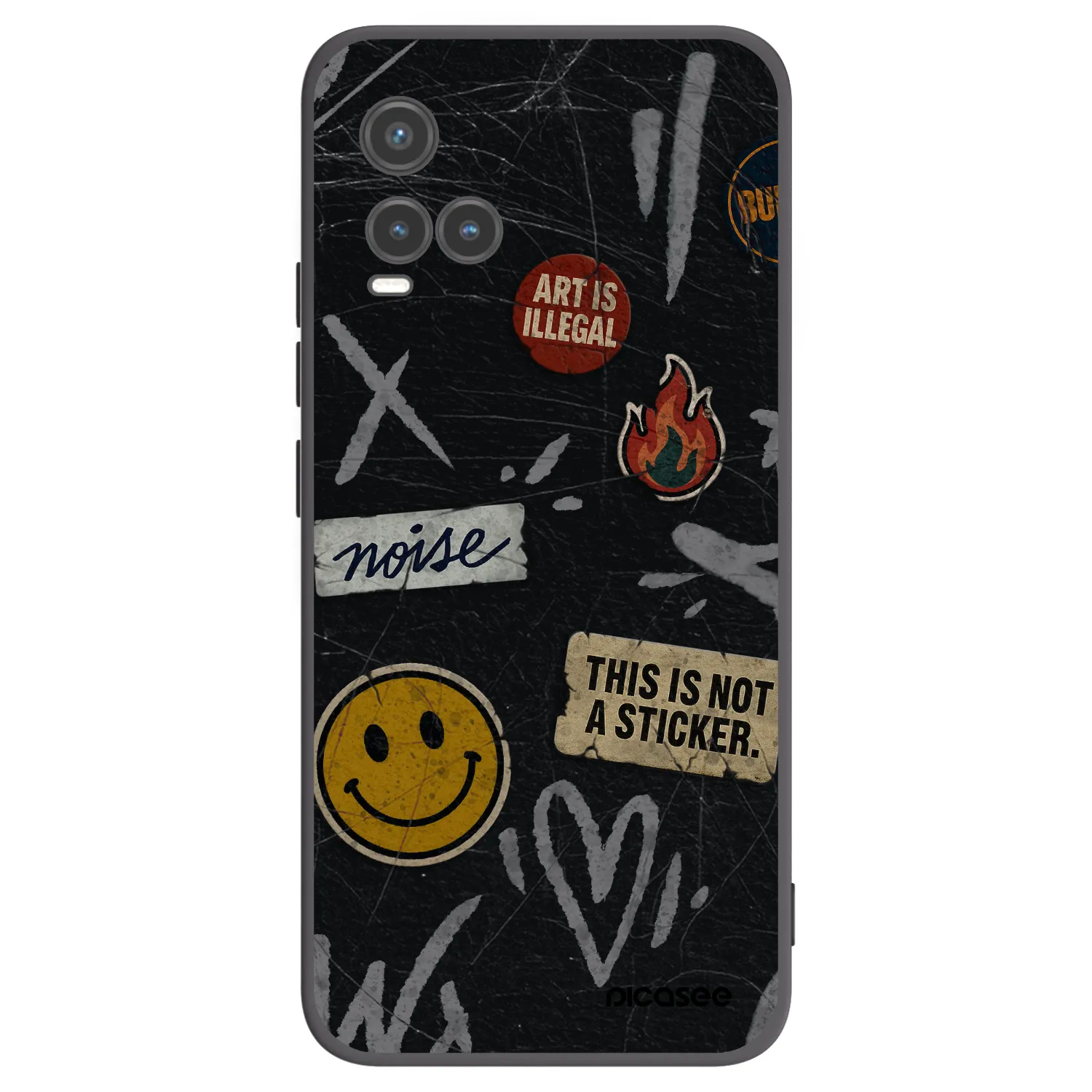 Picasee fekete szilikon tok az alábbi mobiltelefonokra Vivo Y33s - STICKERS x TAGS