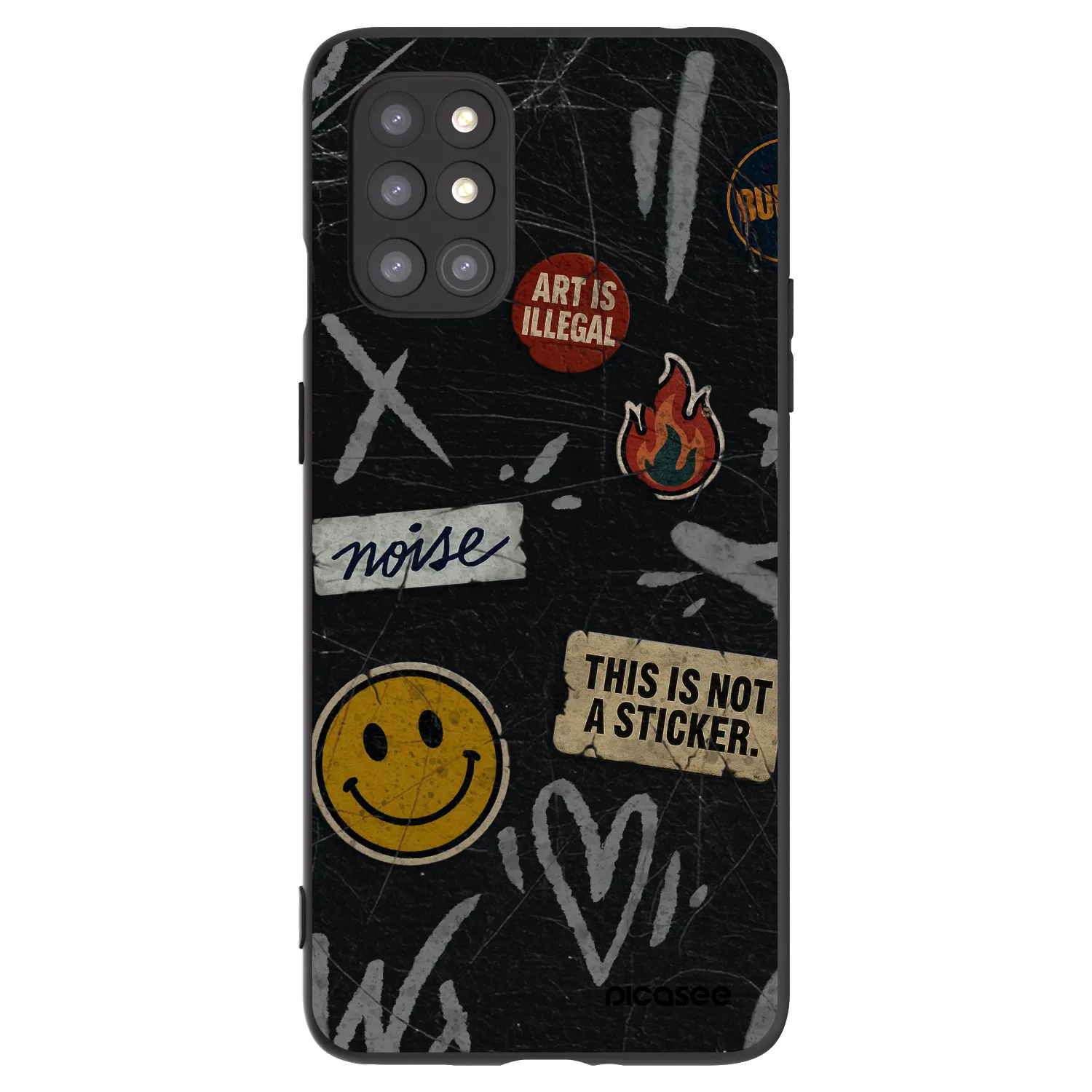 Picasee fekete szilikon tok az alábbi mobiltelefonokra OnePlus 8T - STICKERS x TAGS