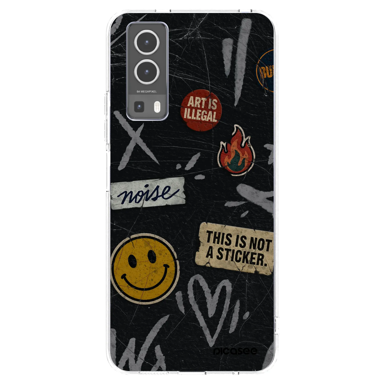 Picasee átlátszó szilikon tok az alábbi mobiltelefonokra Vivo Y72 5G - STICKERS x TAGS