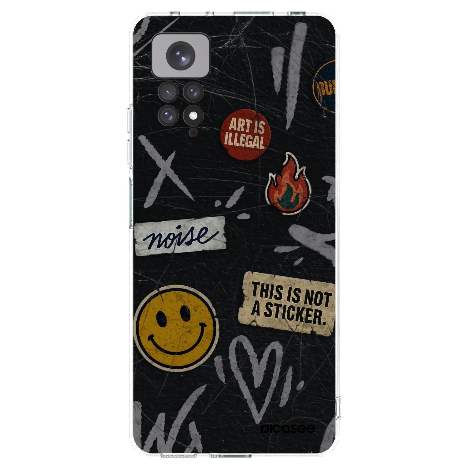 Picasee átlátszó szilikon tok az alábbi mobiltelefonokra Xiaomi Redmi Note 11 - STICKERS x TAGS