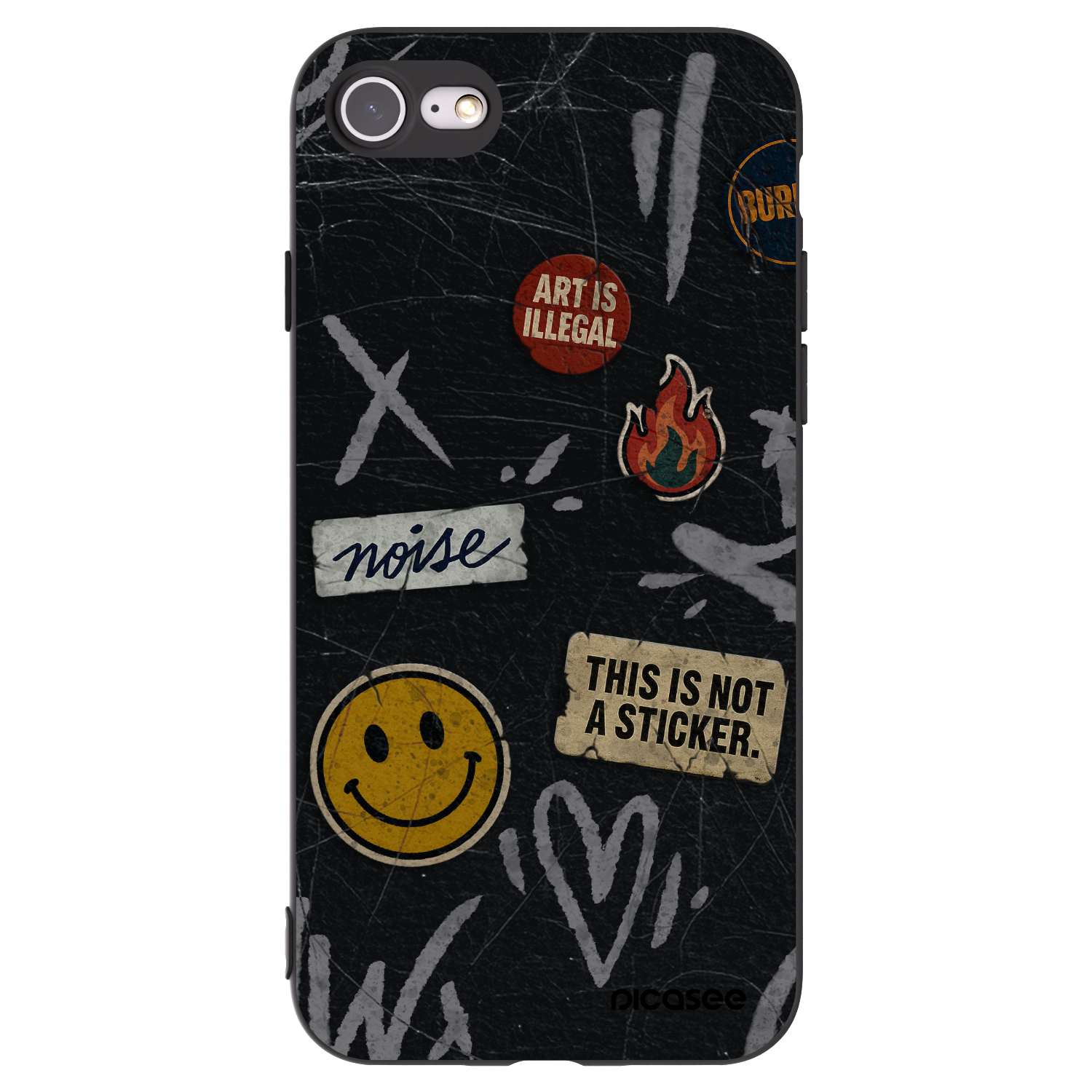 Picasee fekete szilikon tok az alábbi mobiltelefonokra Apple iPhone SE 2022 - STICKERS x TAGS