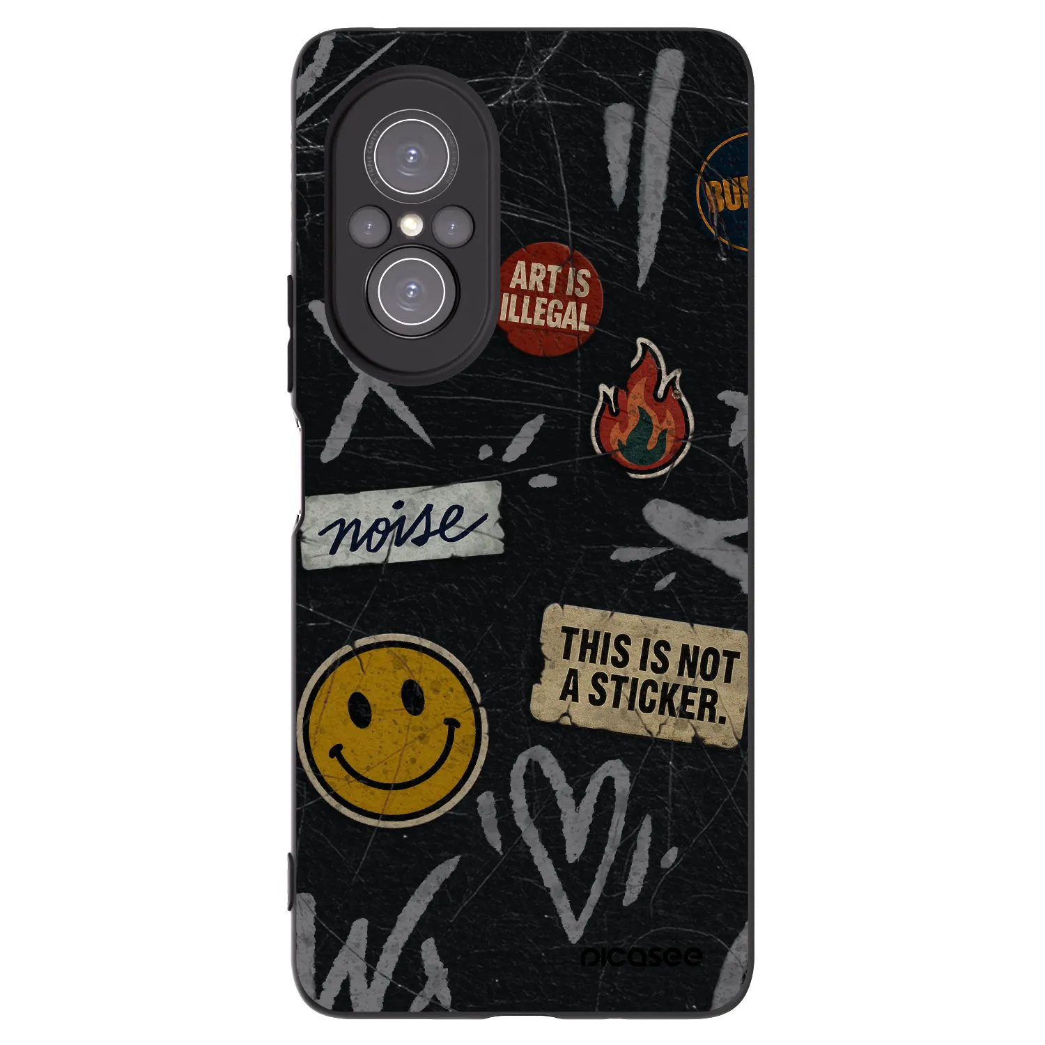 Picasee fekete szilikon tok az alábbi mobiltelefonokra Huawei Nova 9 SE - STICKERS x TAGS