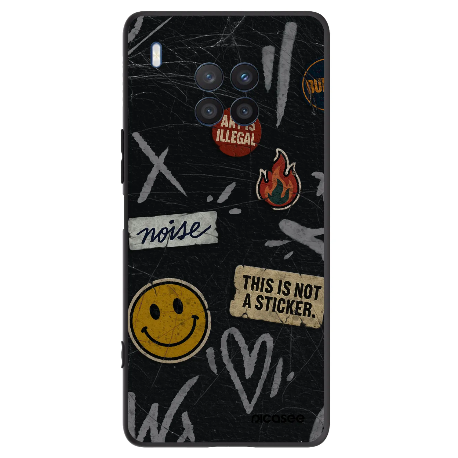 Picasee fekete szilikon tok az alábbi mobiltelefonokra Honor 50 Lite - STICKERS x TAGS