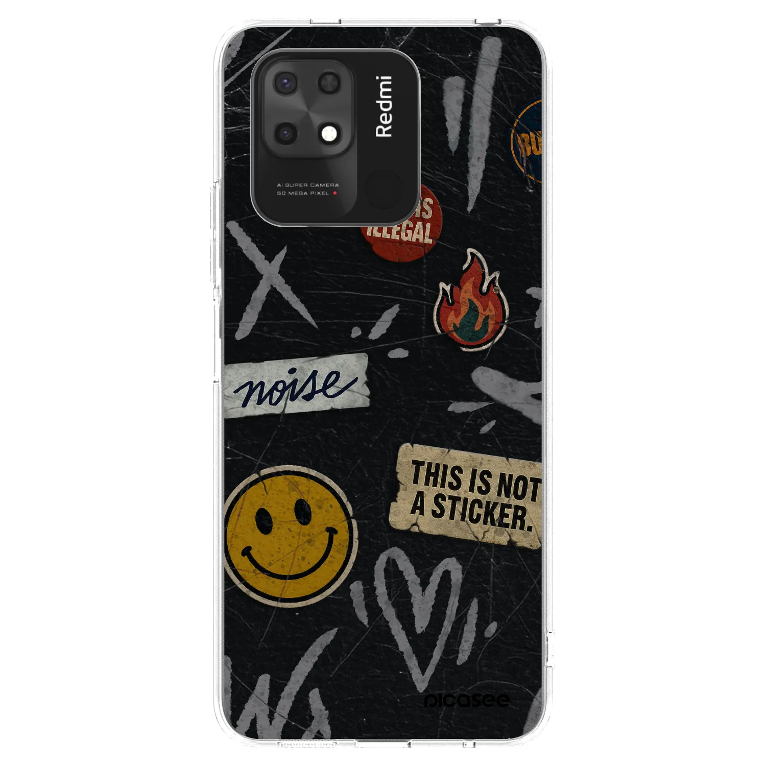 Picasee átlátszó szilikon tok az alábbi mobiltelefonokra Xiaomi Redmi 10C - STICKERS x TAGS