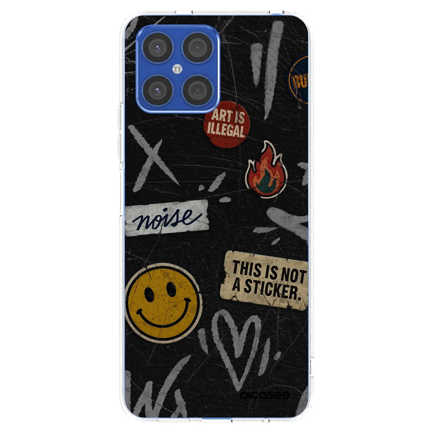 Picasee átlátszó szilikon tok az alábbi mobiltelefonokra Honor X8 4G - STICKERS x TAGS