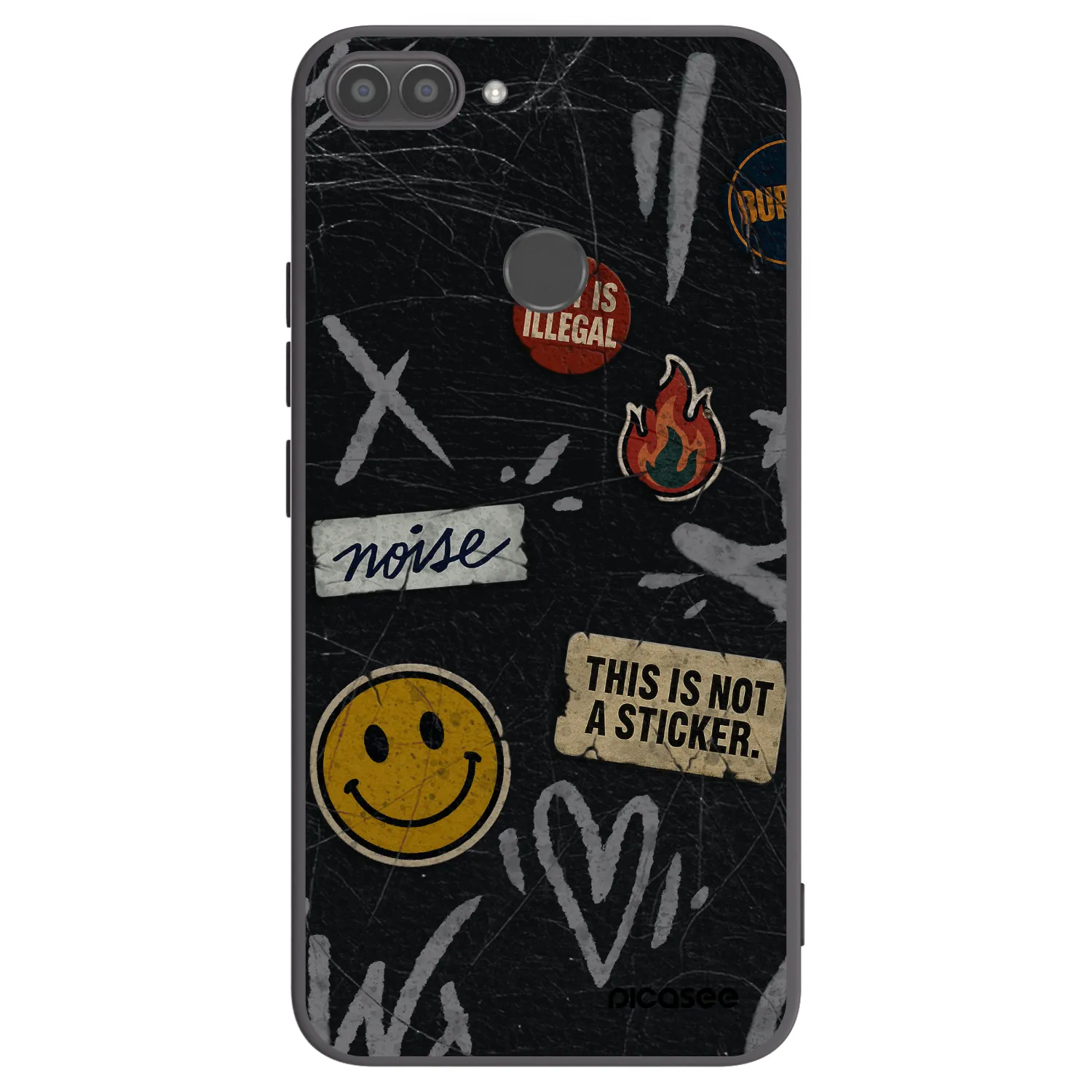 Picasee fekete szilikon tok az alábbi mobiltelefonokra Huawei P Smart - STICKERS x TAGS
