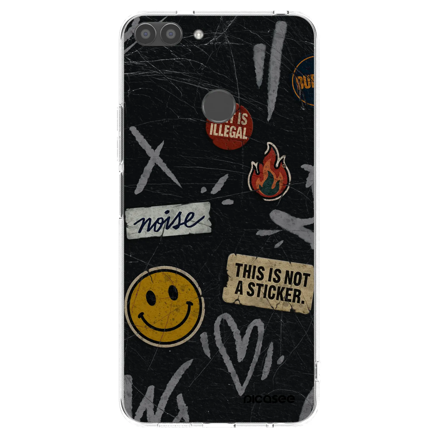 Picasee átlátszó szilikon tok az alábbi mobiltelefonokra Huawei P Smart - STICKERS x TAGS