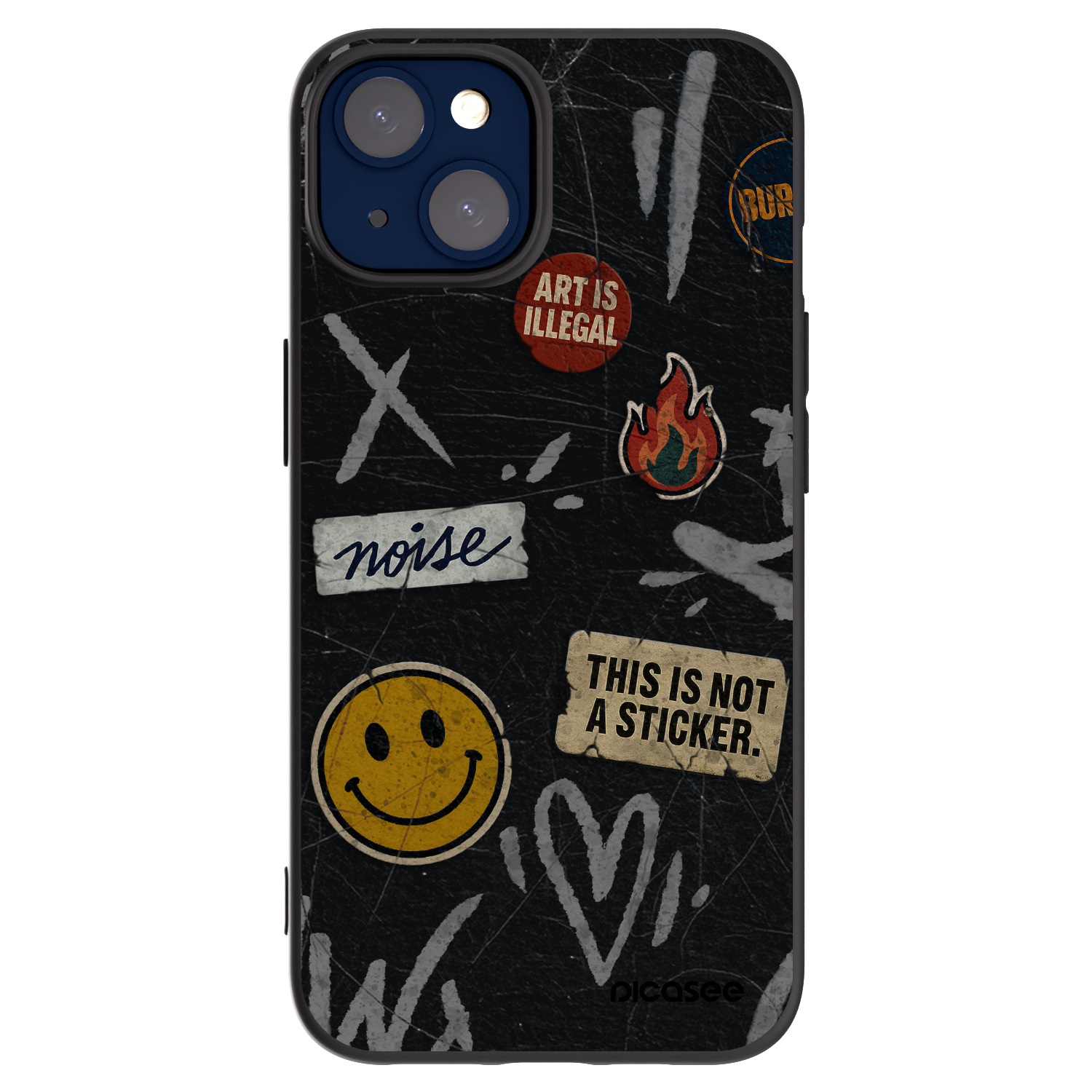Picasee fekete szilikon tok az alábbi mobiltelefonokra Apple iPhone 14 - STICKERS x TAGS