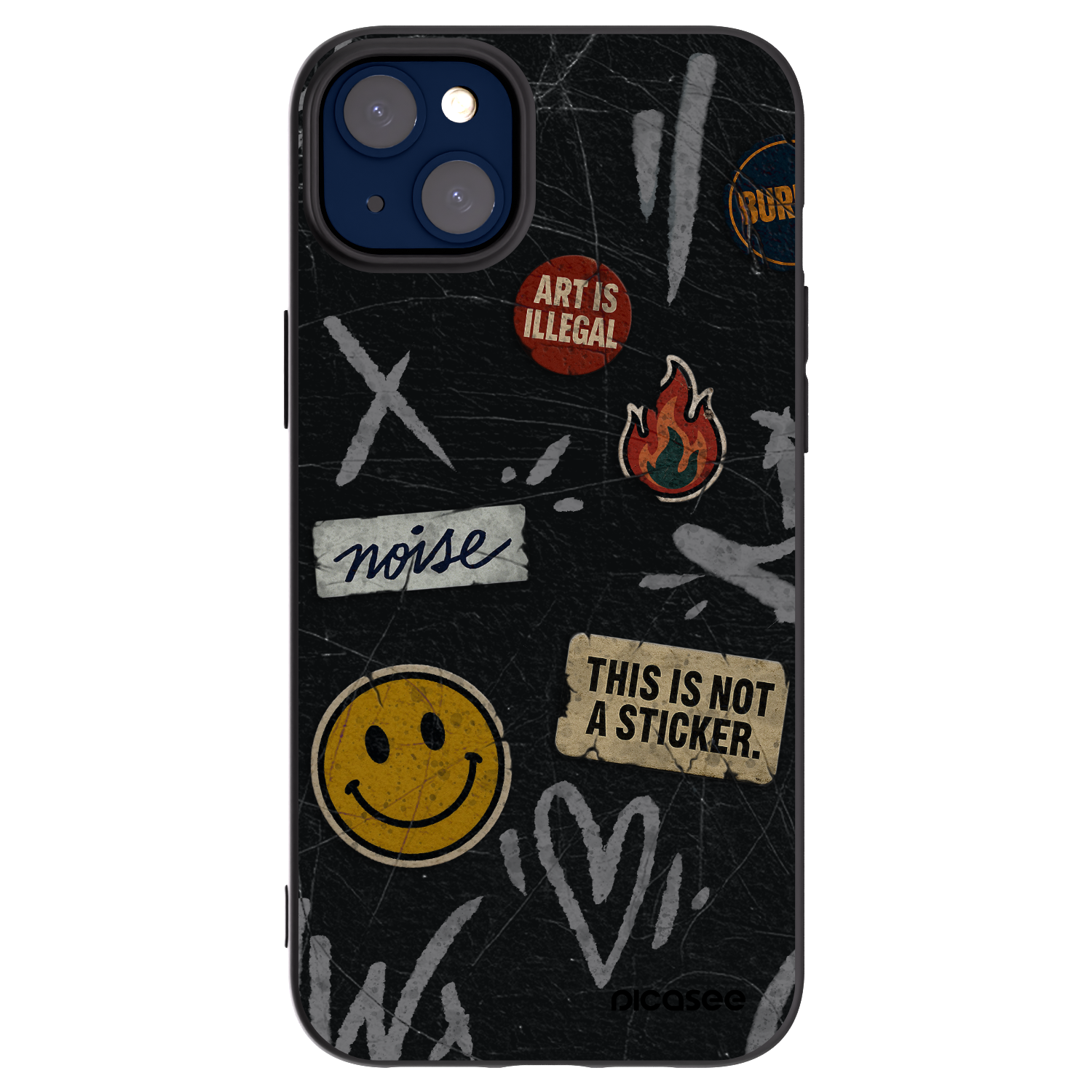 Picasee fekete szilikon tok az alábbi mobiltelefonokra Apple iPhone 14 Plus - STICKERS x TAGS
