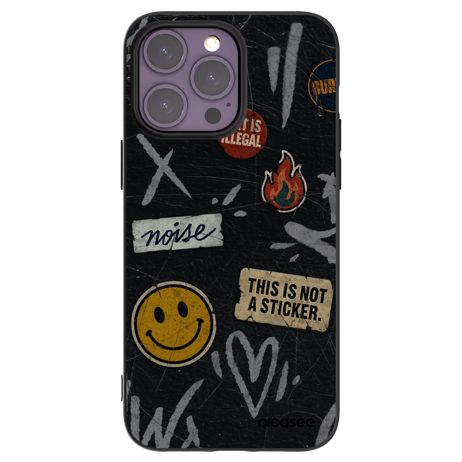 Picasee fekete szilikon tok az alábbi mobiltelefonokra Apple iPhone 14 Pro Max - STICKERS x TAGS