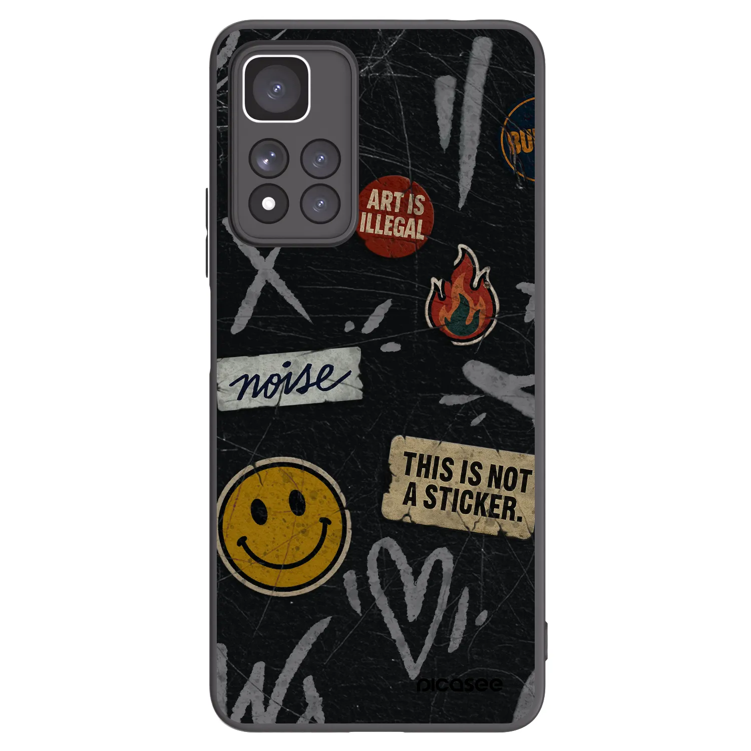 Picasee fekete szilikon tok az alábbi mobiltelefonokra Xiaomi Redmi Note 11 Pro+ 5G - STICKERS x TAGS