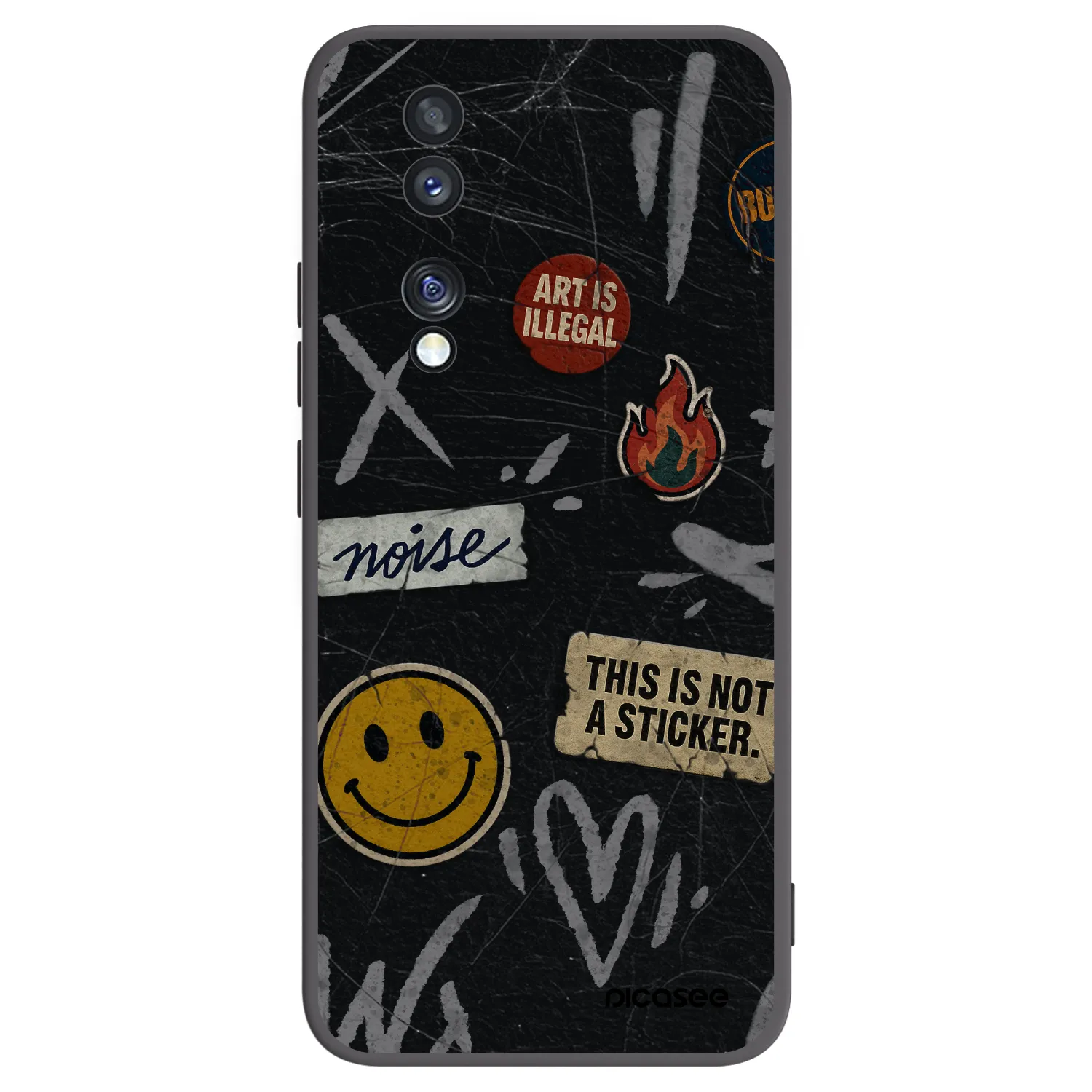 Picasee fekete szilikon tok az alábbi mobiltelefonokra Honor 70 - STICKERS x TAGS