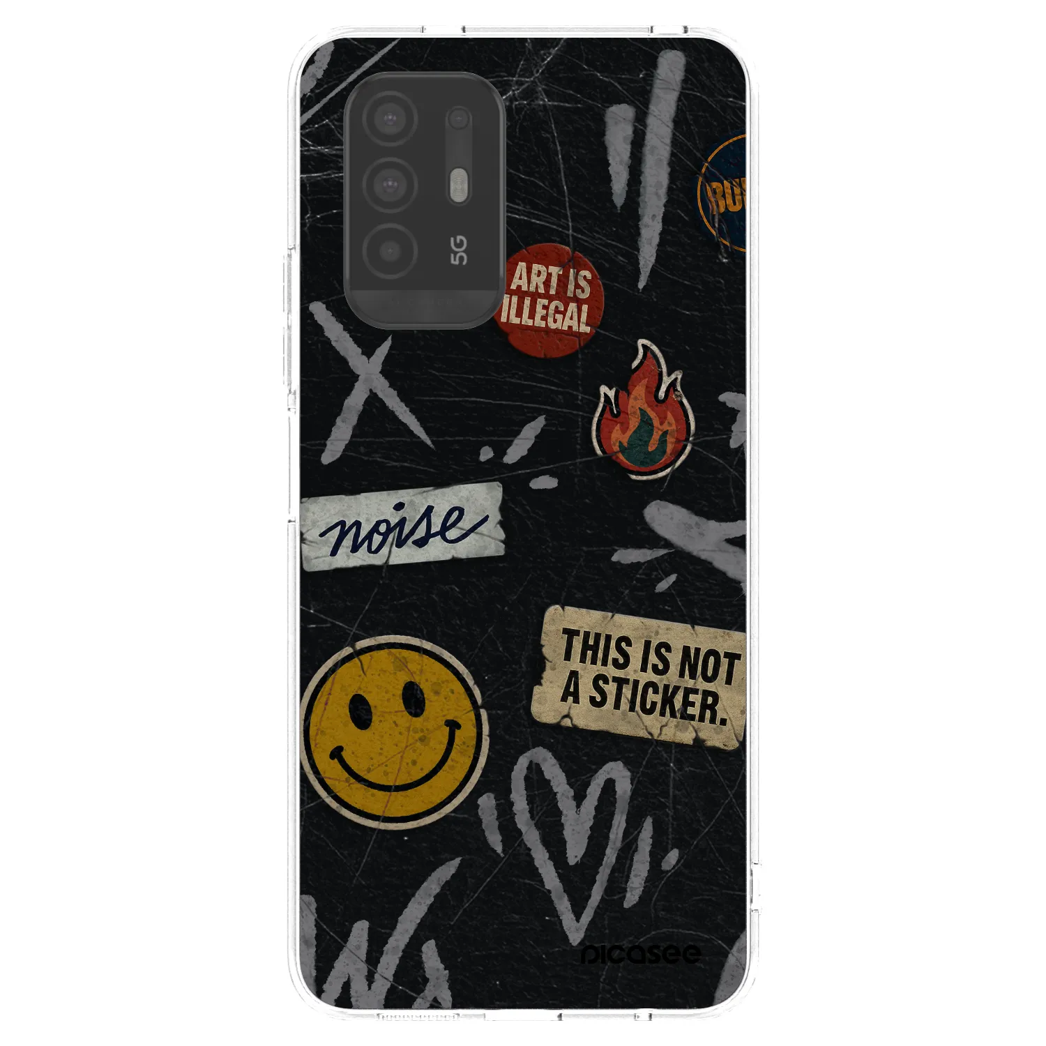 Picasee átlátszó szilikon tok az alábbi mobiltelefonokra OPPO A94 5G - STICKERS x TAGS