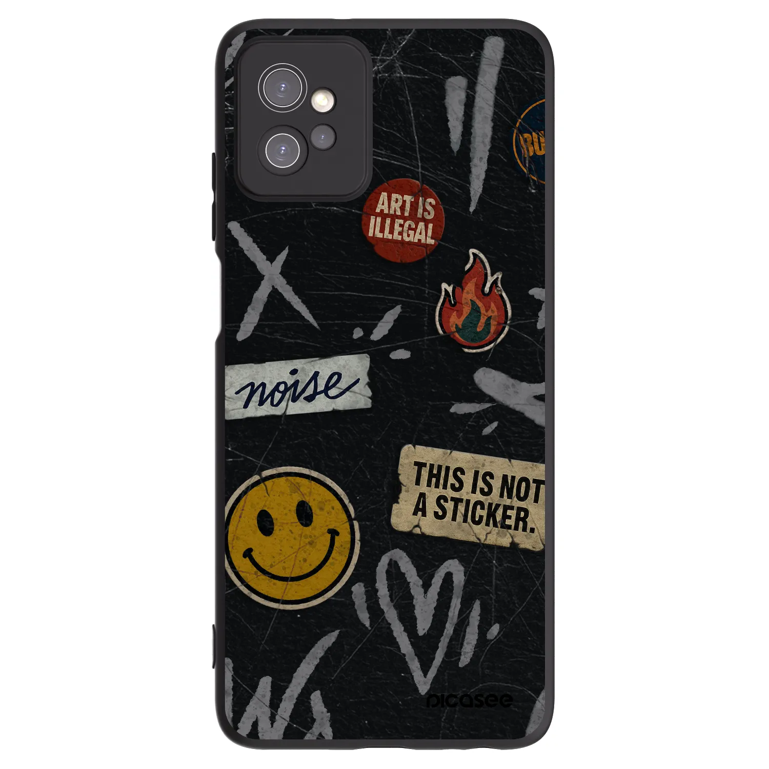 Picasee fekete szilikon tok az alábbi mobiltelefonokra Motorola Moto G32 - STICKERS x TAGS