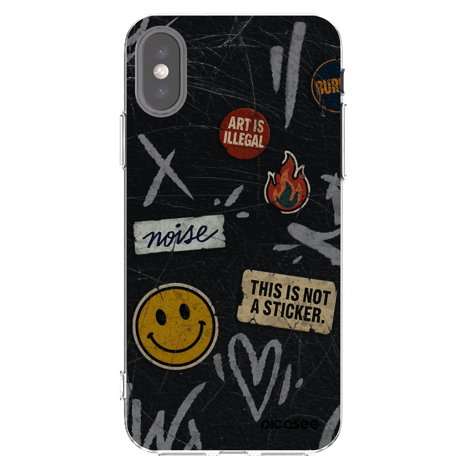 Picasee átlátszó szilikon tok az alábbi mobiltelefonokra Apple iPhone X/XS - STICKERS x TAGS