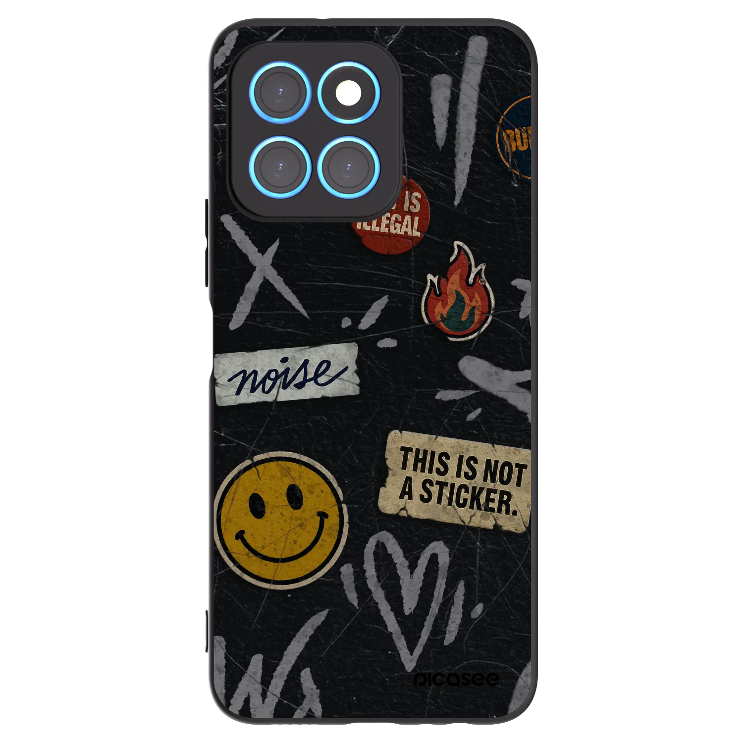Picasee fekete szilikon tok az alábbi mobiltelefonokra Honor X6 - STICKERS x TAGS