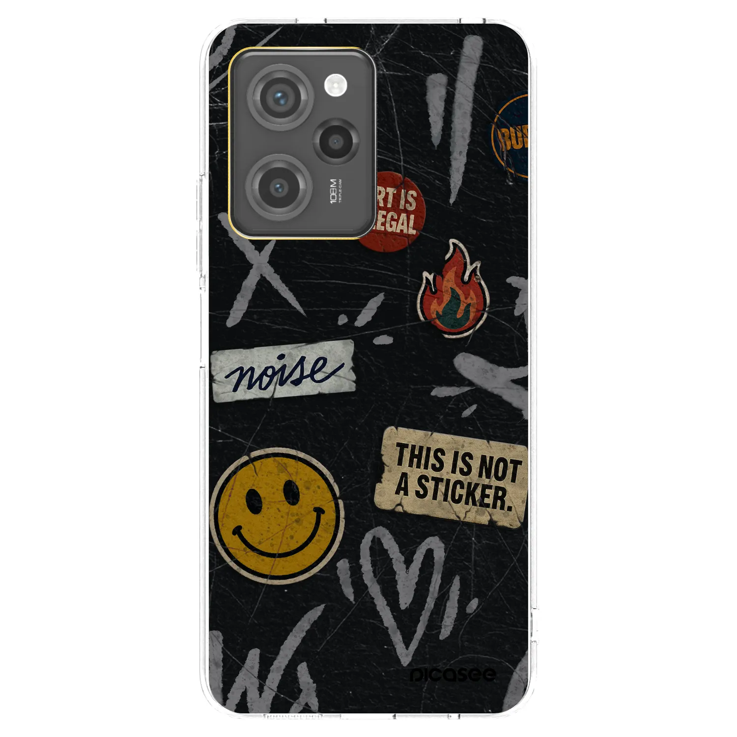 Picasee fekete szilikon tok az alábbi mobiltelefonokra Xiaomi Poco X5 Pro - STICKERS x TAGS