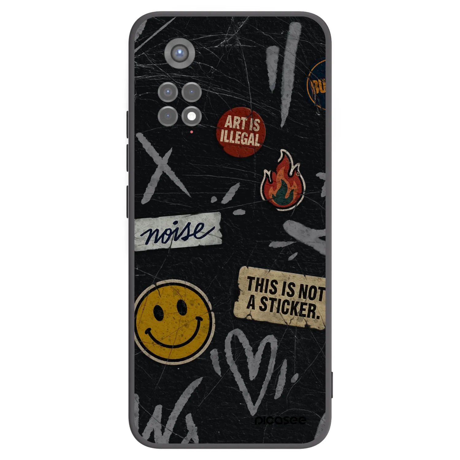 Picasee fekete szilikon tok az alábbi mobiltelefonokra Xiaomi Redmi Note 11S 5G - STICKERS x TAGS