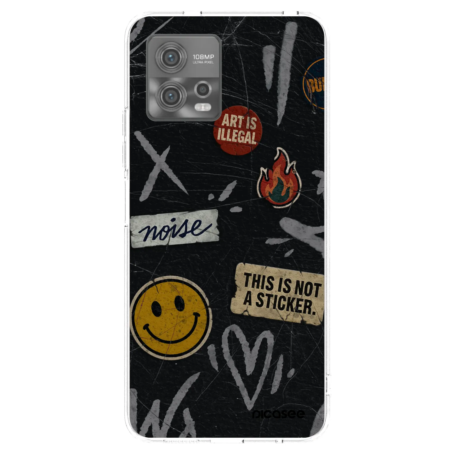 Picasee átlátszó szilikon tok az alábbi mobiltelefonokra Motorola Moto G72 - STICKERS x TAGS