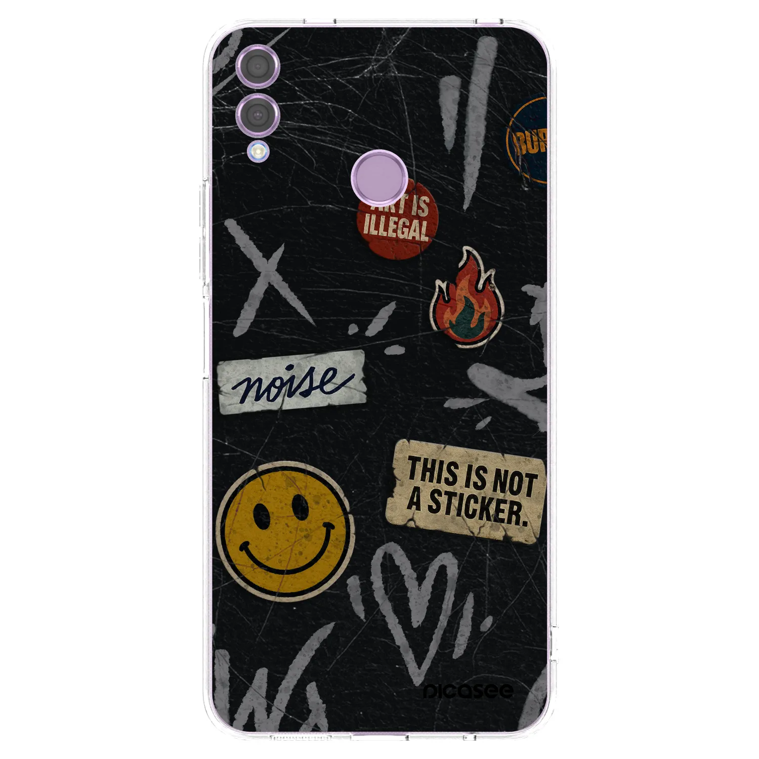 Picasee átlátszó szilikon tok az alábbi mobiltelefonokra Honor 8X - STICKERS x TAGS