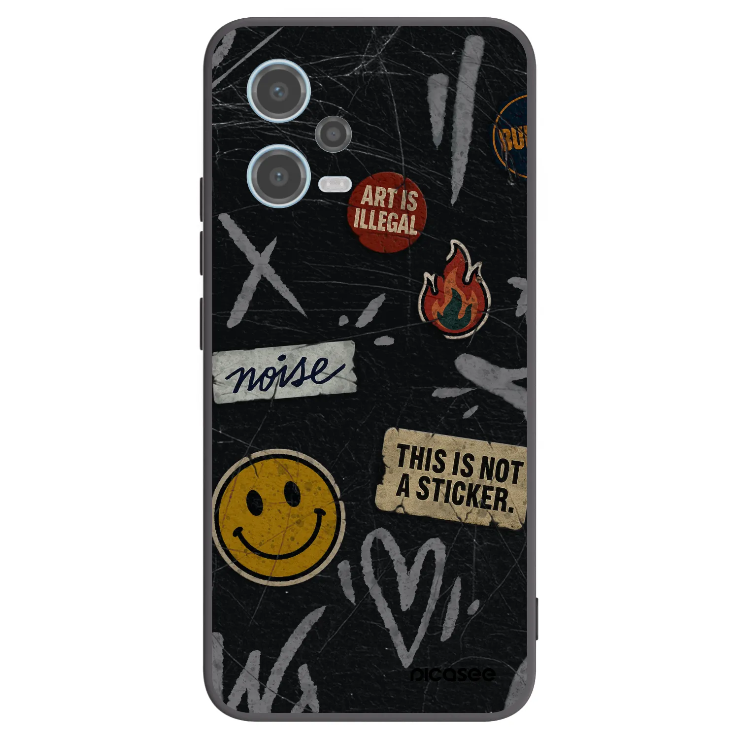 Picasee fekete szilikon tok az alábbi mobiltelefonokra Xiaomi Redmi Note 12 5G - STICKERS x TAGS