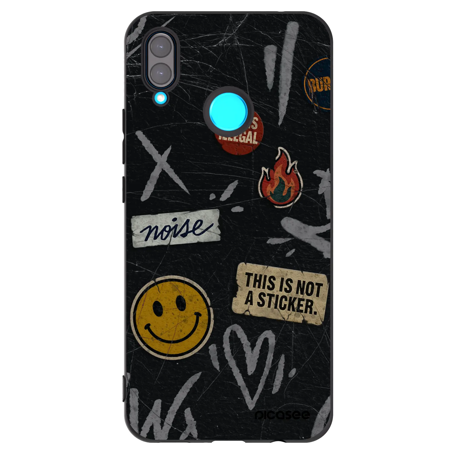 Picasee fekete szilikon tok az alábbi mobiltelefonokra Huawei Nova 3i - STICKERS x TAGS