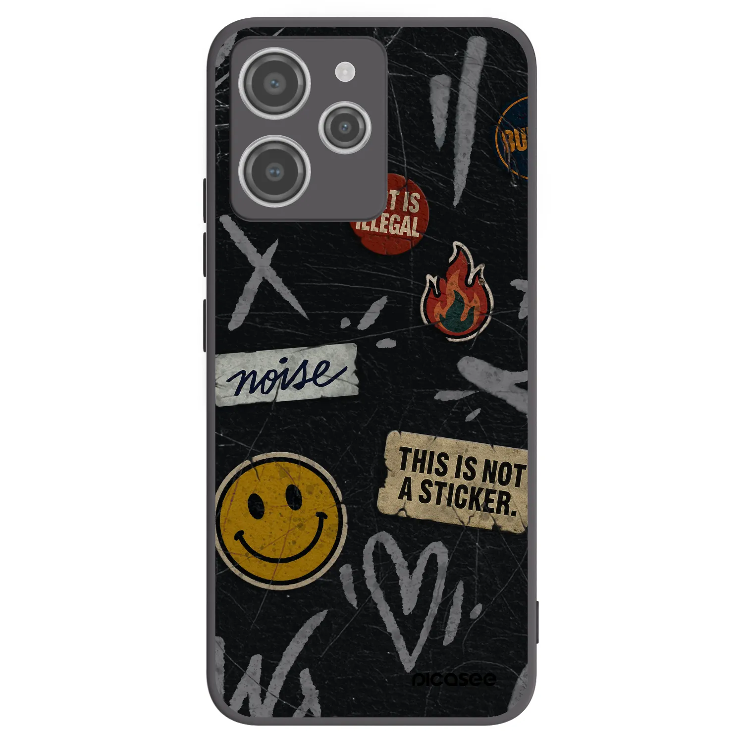 Picasee fekete szilikon tok az alábbi mobiltelefonokra Xiaomi Redmi 12 4G - STICKERS x TAGS