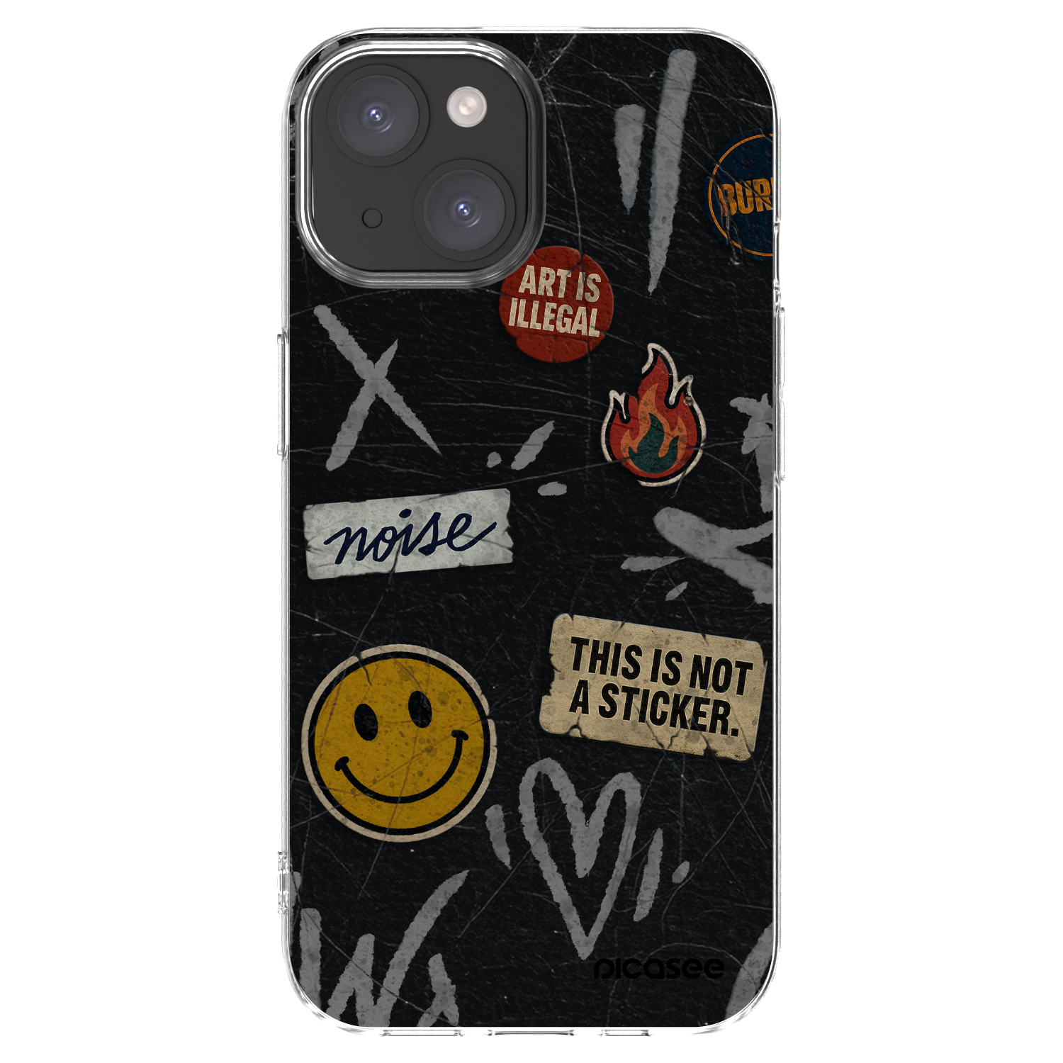 Picasee átlátszó szilikon tok az alábbi mobiltelefonokra Apple iPhone 15 - STICKERS x TAGS