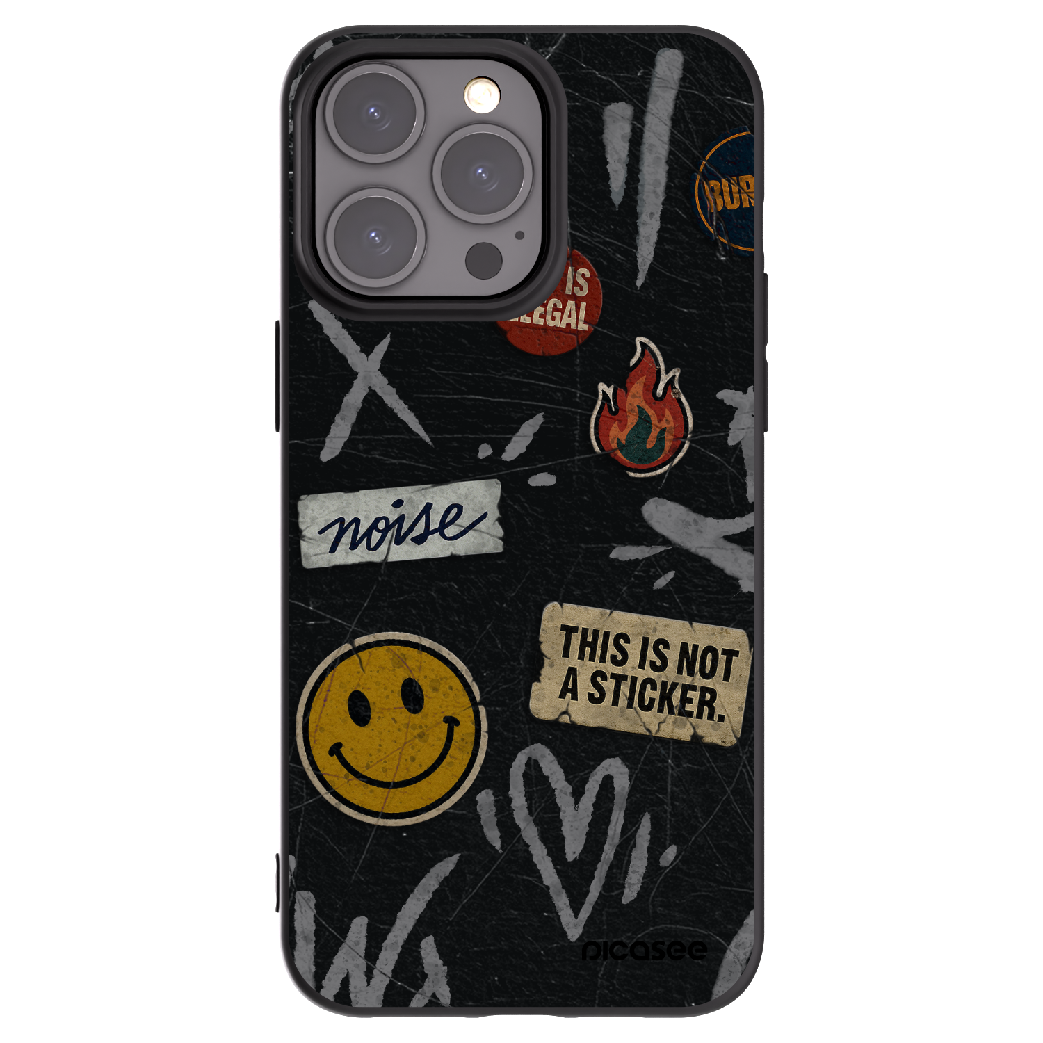 Picasee fekete szilikon tok az alábbi mobiltelefonokra Apple iPhone 15 Pro Max - STICKERS x TAGS