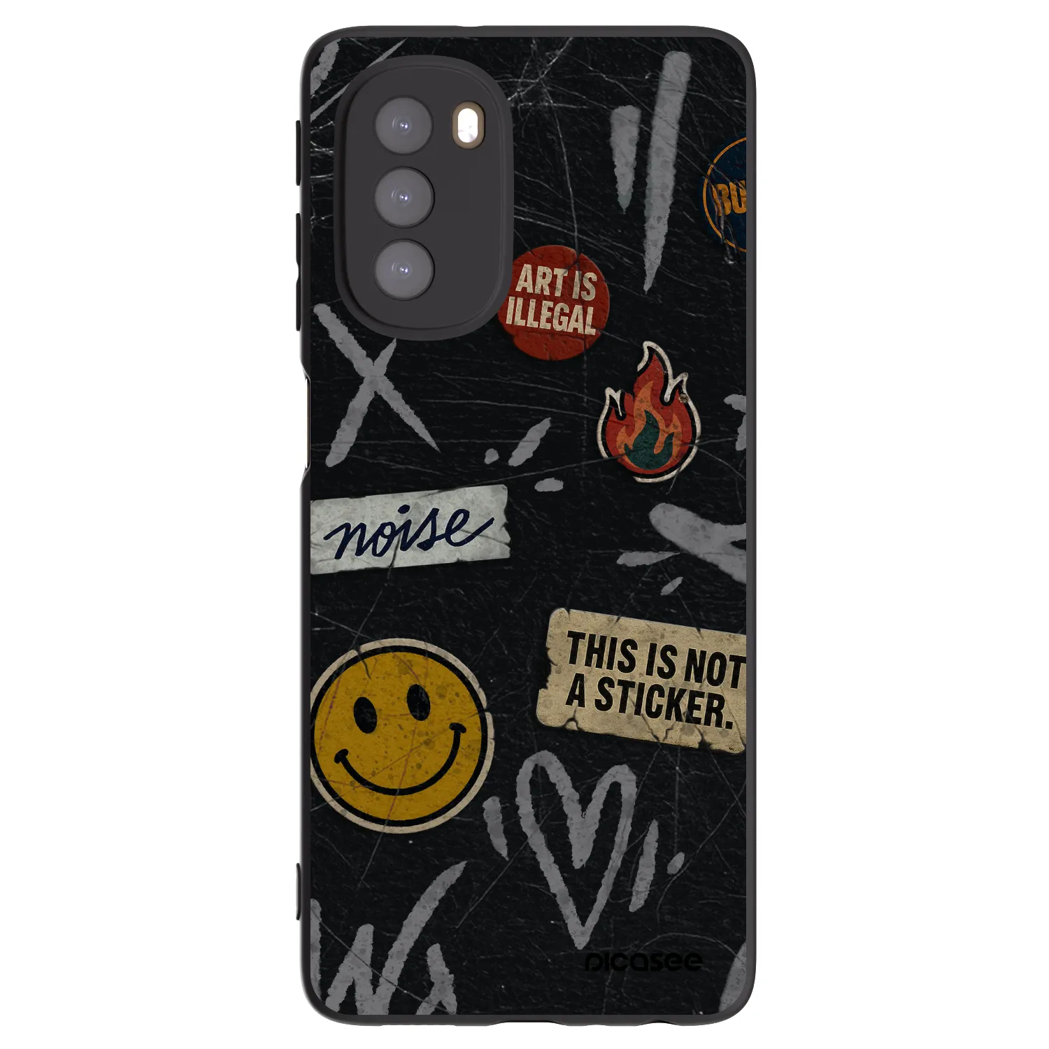 Picasee fekete szilikon tok az alábbi mobiltelefonokra Motorola Moto G51 - STICKERS x TAGS