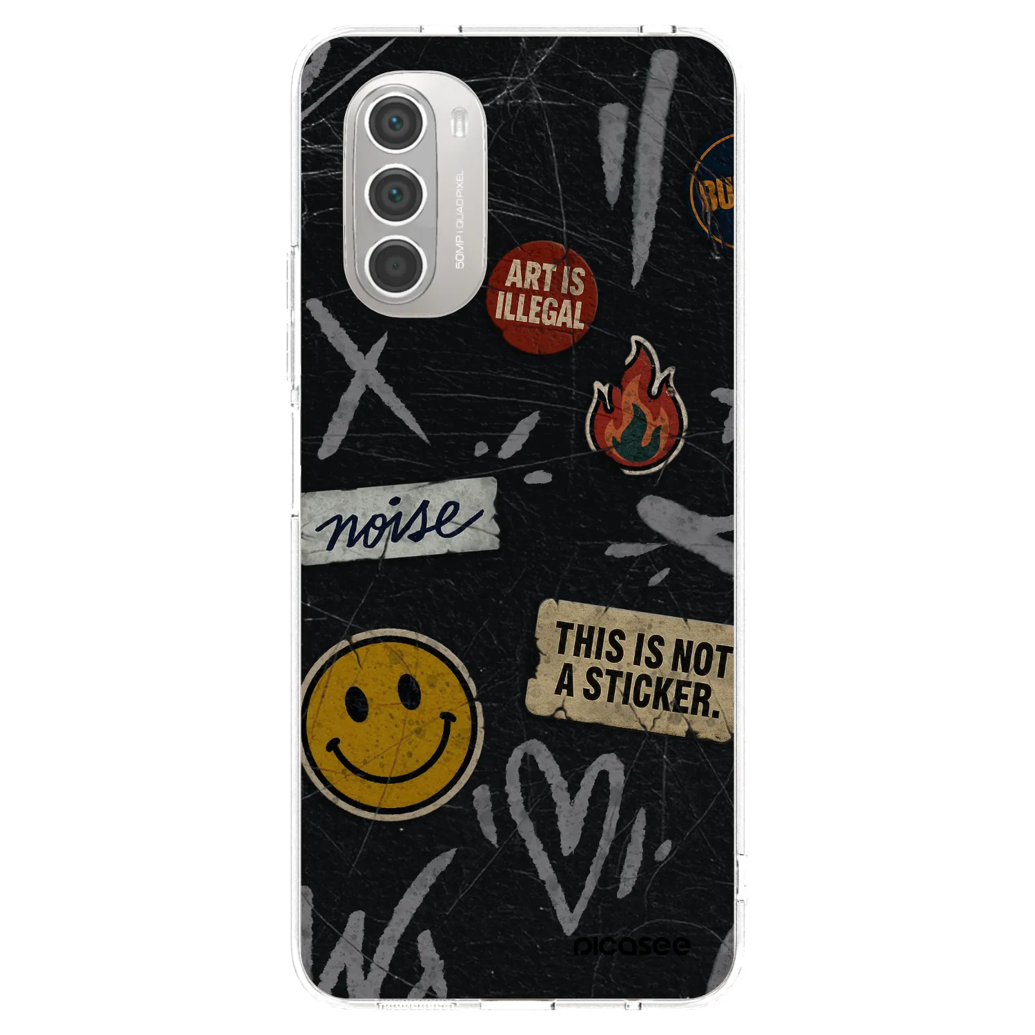 Picasee átlátszó szilikon tok az alábbi mobiltelefonokra Motorola Moto G51 - STICKERS x TAGS